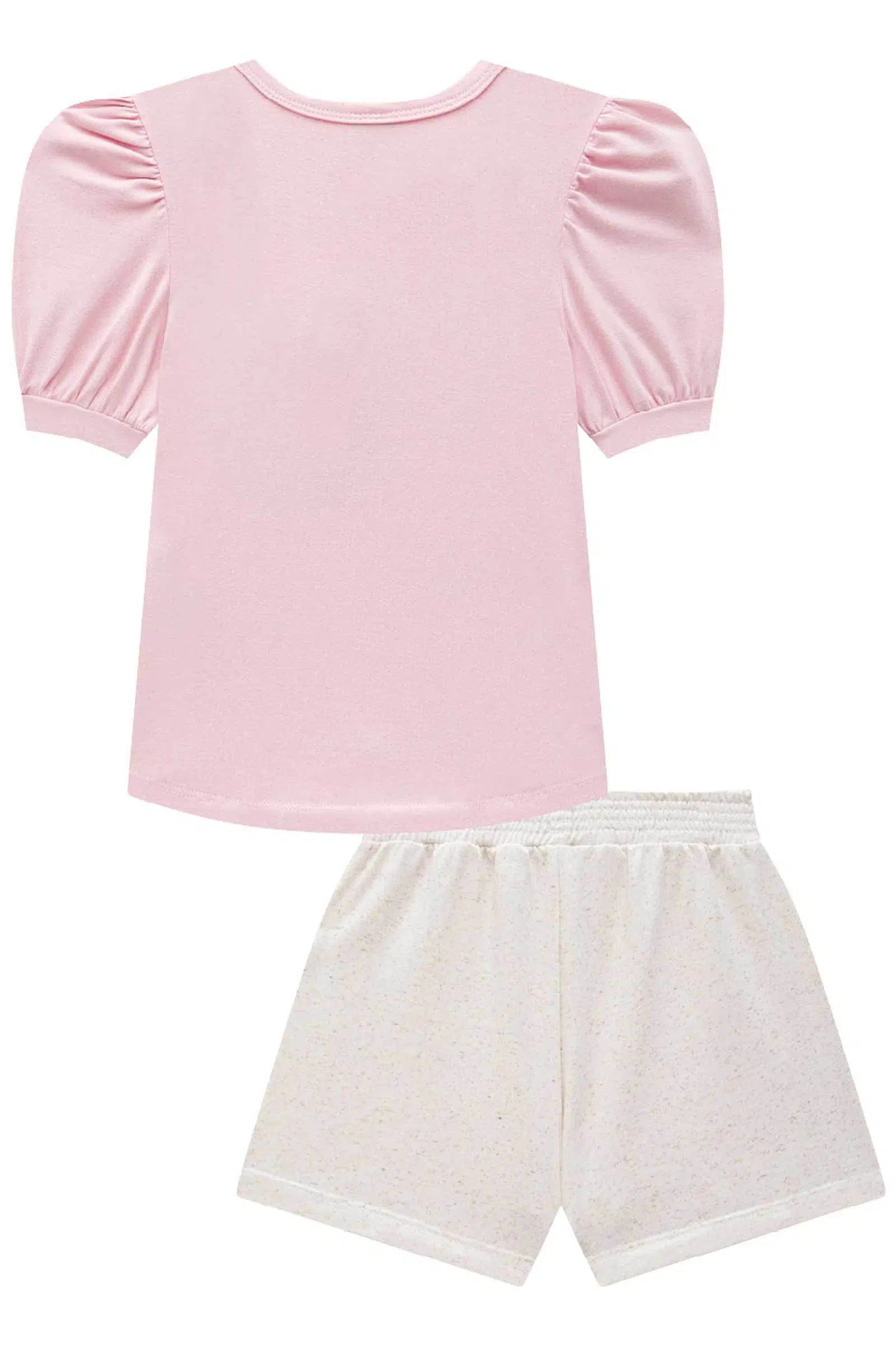 Conjunto de Blusa em Cotton com Shorts em Molevisco 74788 Infanti