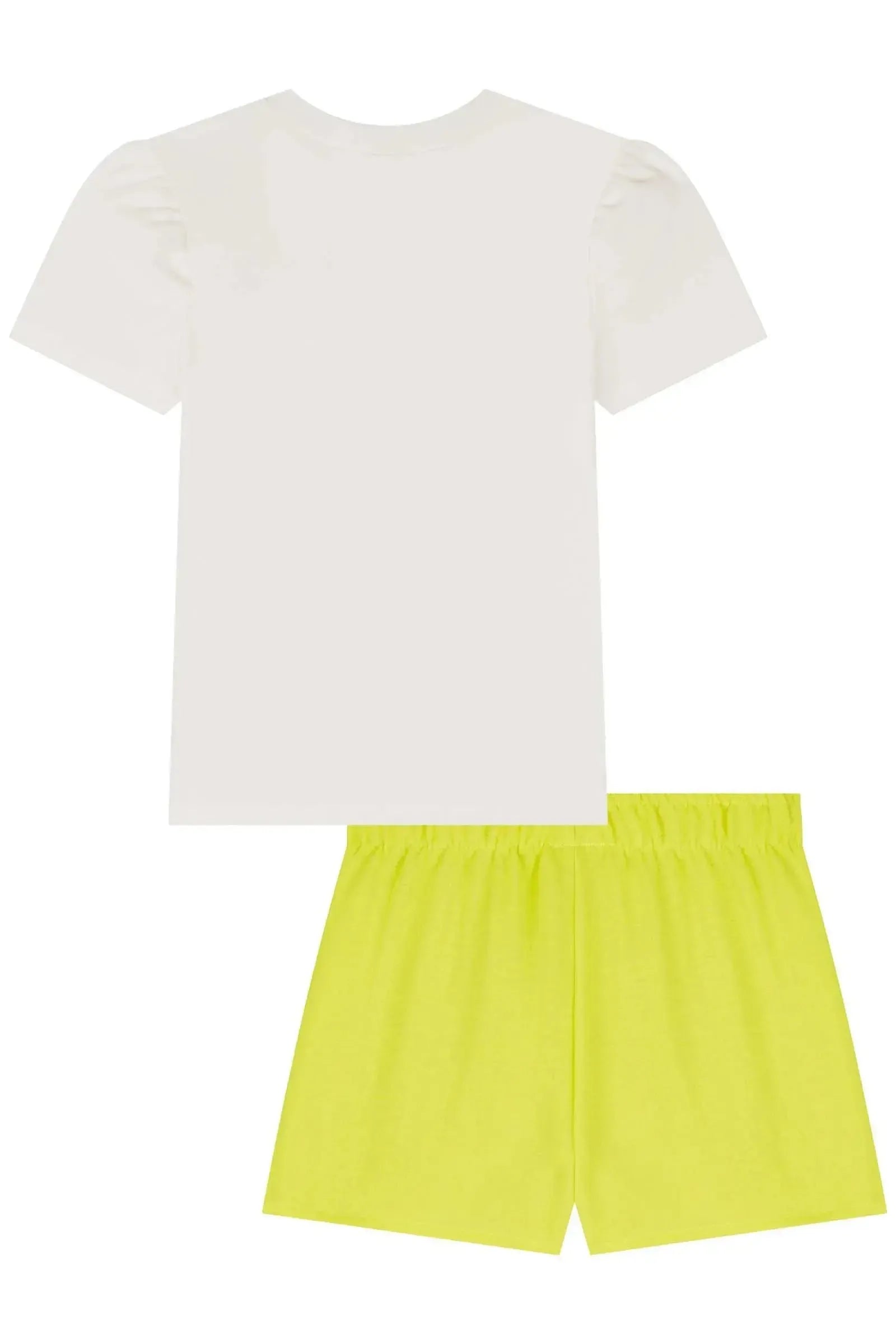 Conjunto de Blusa em Cotton e Short Saia em Air Flow 86016 Kukiê Infantil Menina