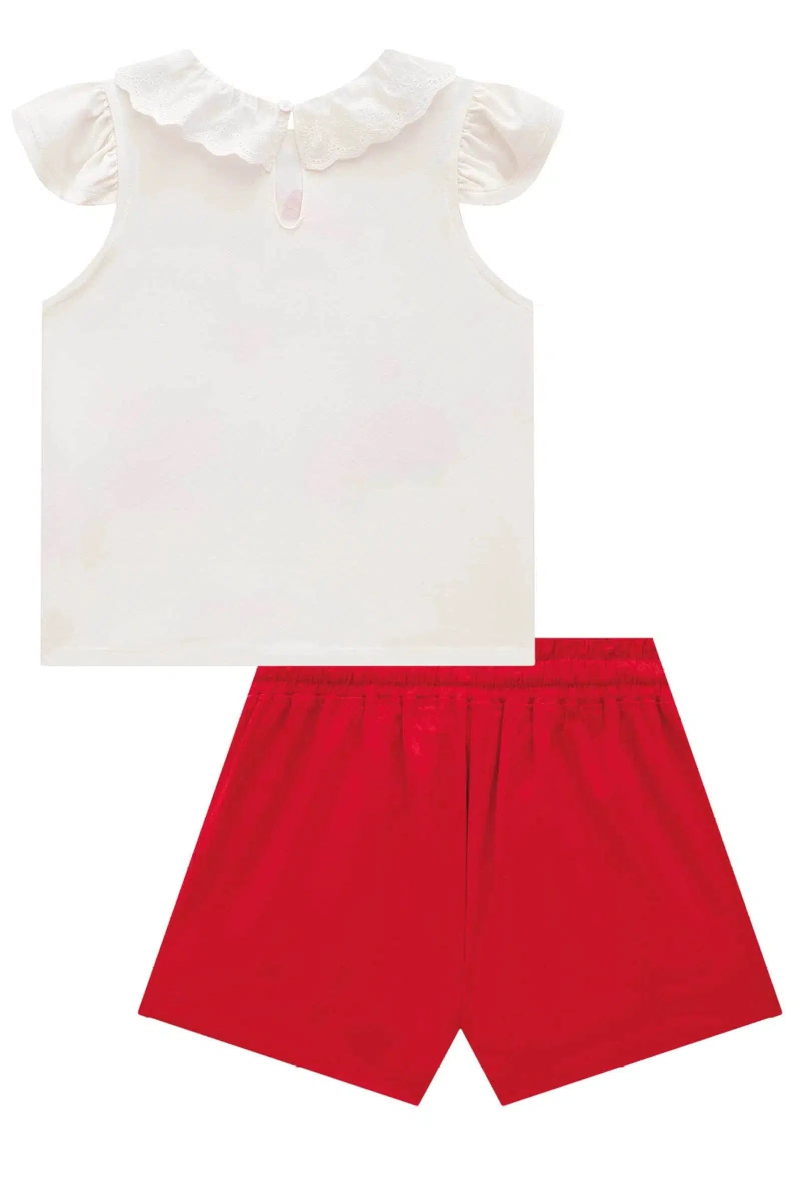 Conjunto de Blusa em Cotton e Shorts em Viscose Slub 77982 Kukiê