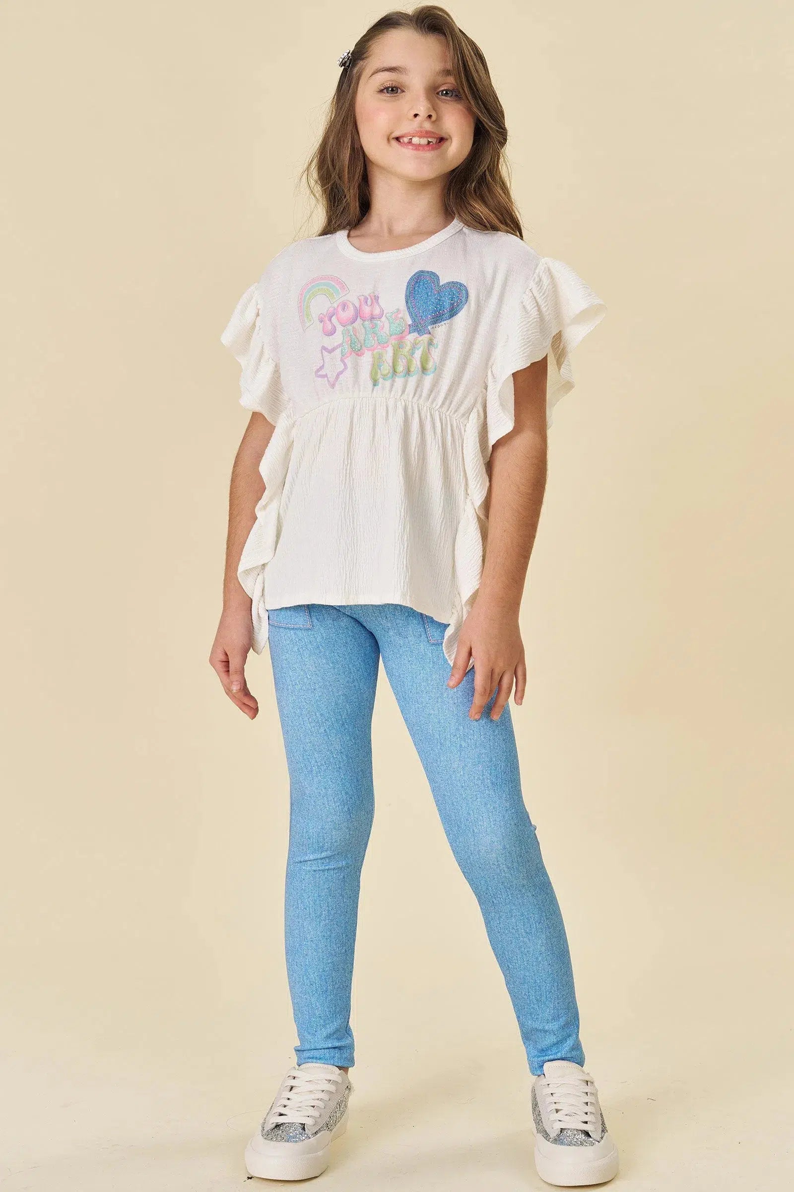 Conjunto Infantil de Blusa em Malha Wave e Calça Legging em Fly Tech 82231 Infanti