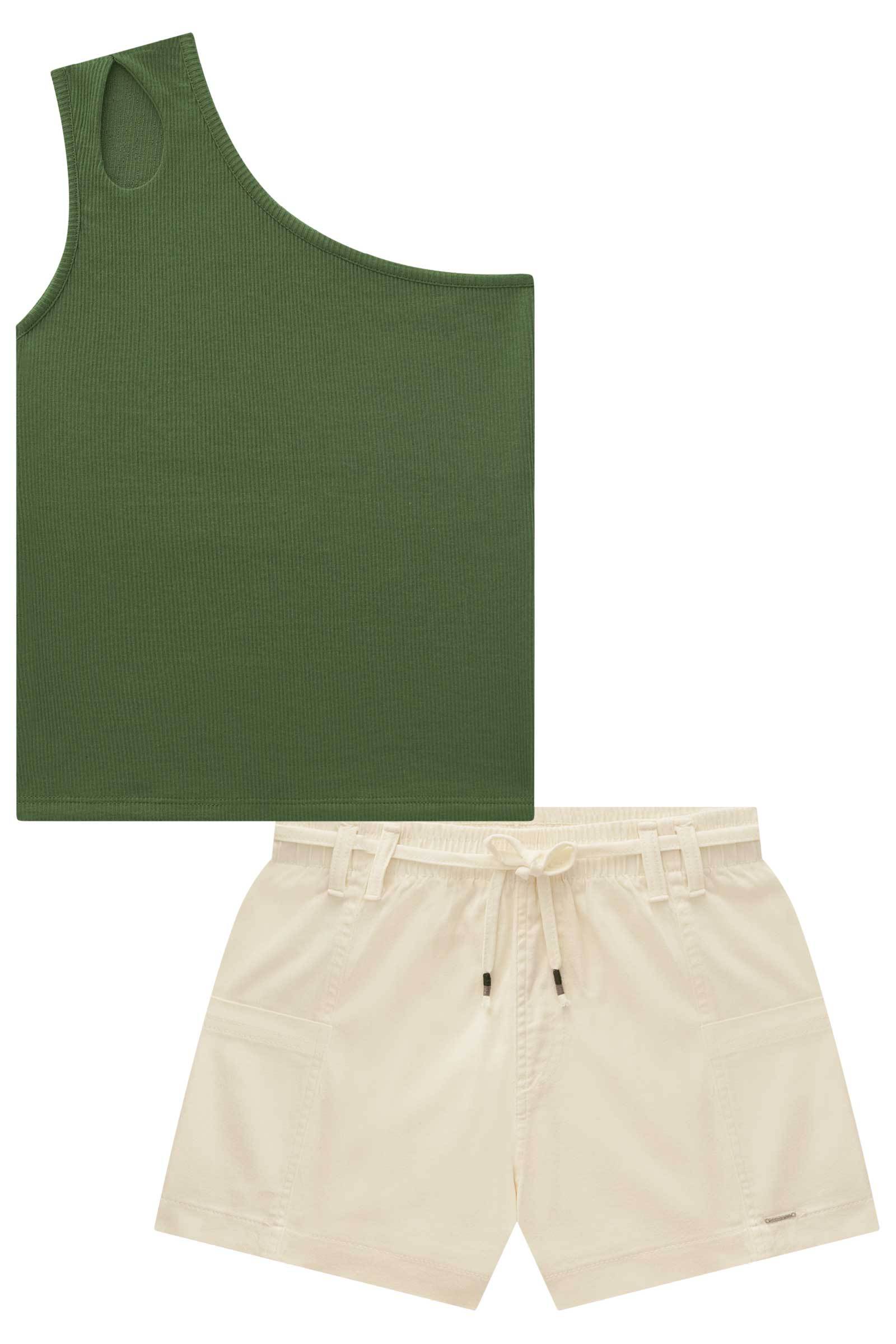 Conjunto de Blusa em Soft Line e Shorts em Sarja com Elastano 77073 Lilimoon