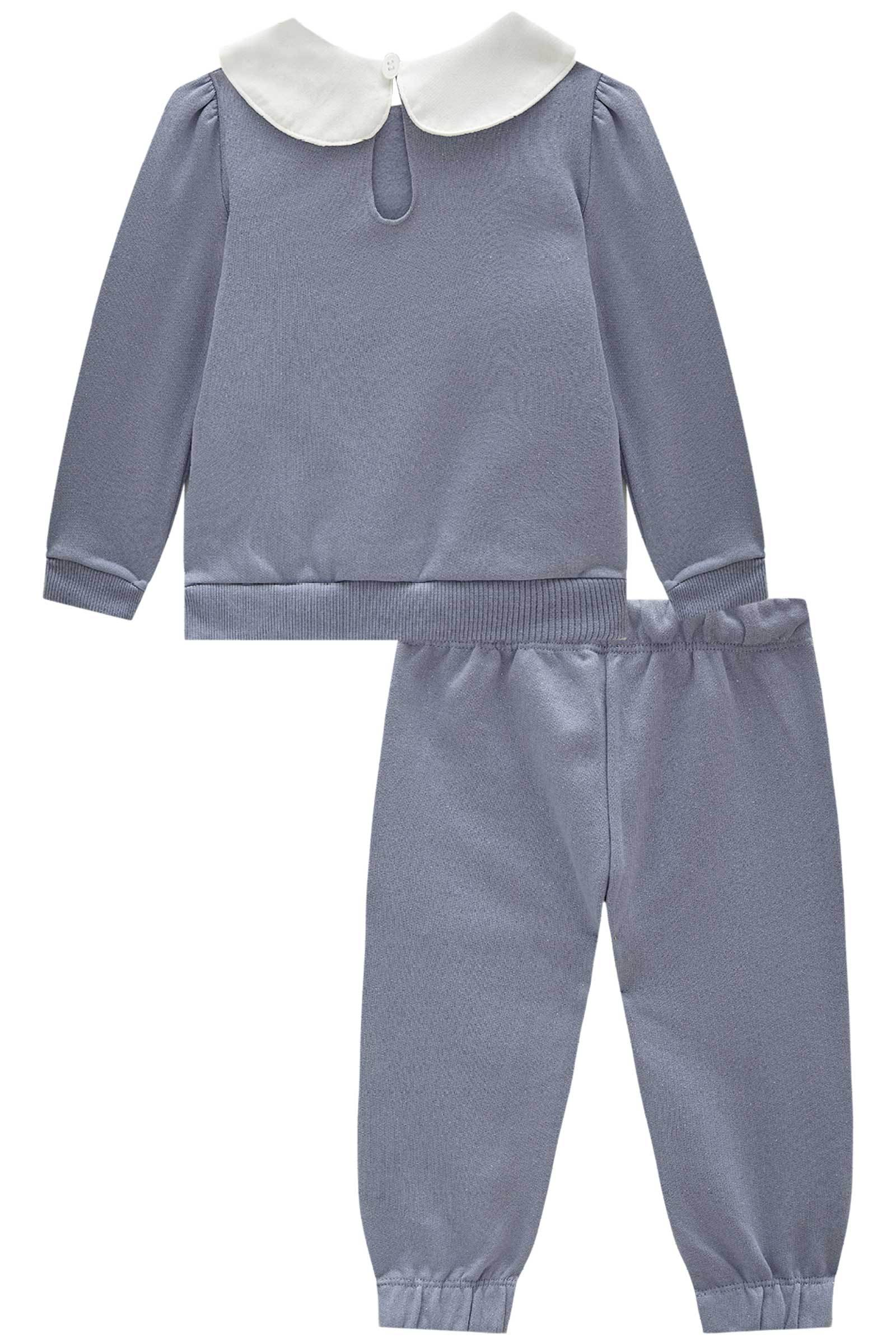 Conjunto de Blusão e Calça em Moletom com Pelúcia 80411 Infanti Bebê Menina