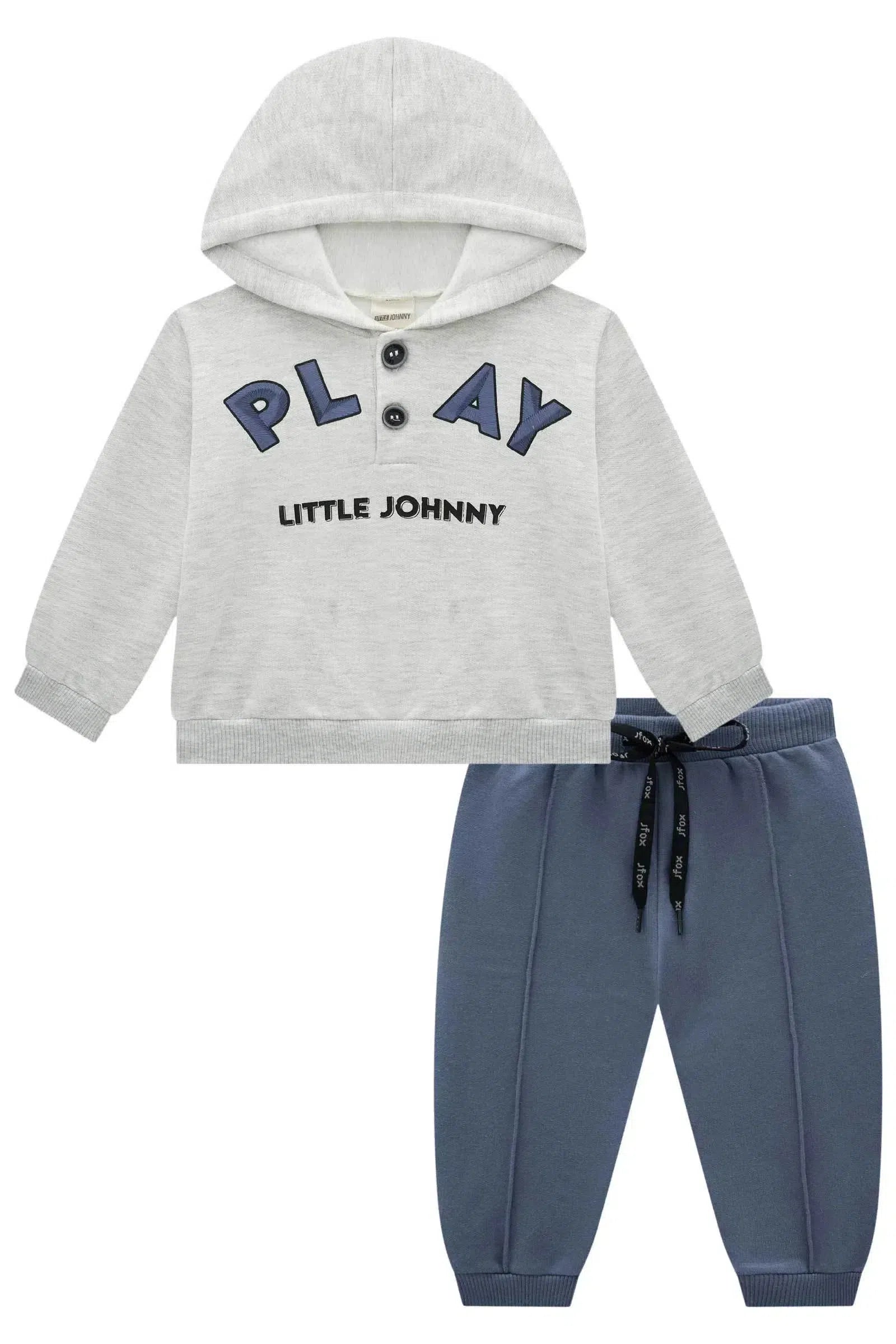 Conjunto de Blusão e Calça Jogger em Moletom C/ Pelúcia 79929 Johnny Fox Bebê Menino