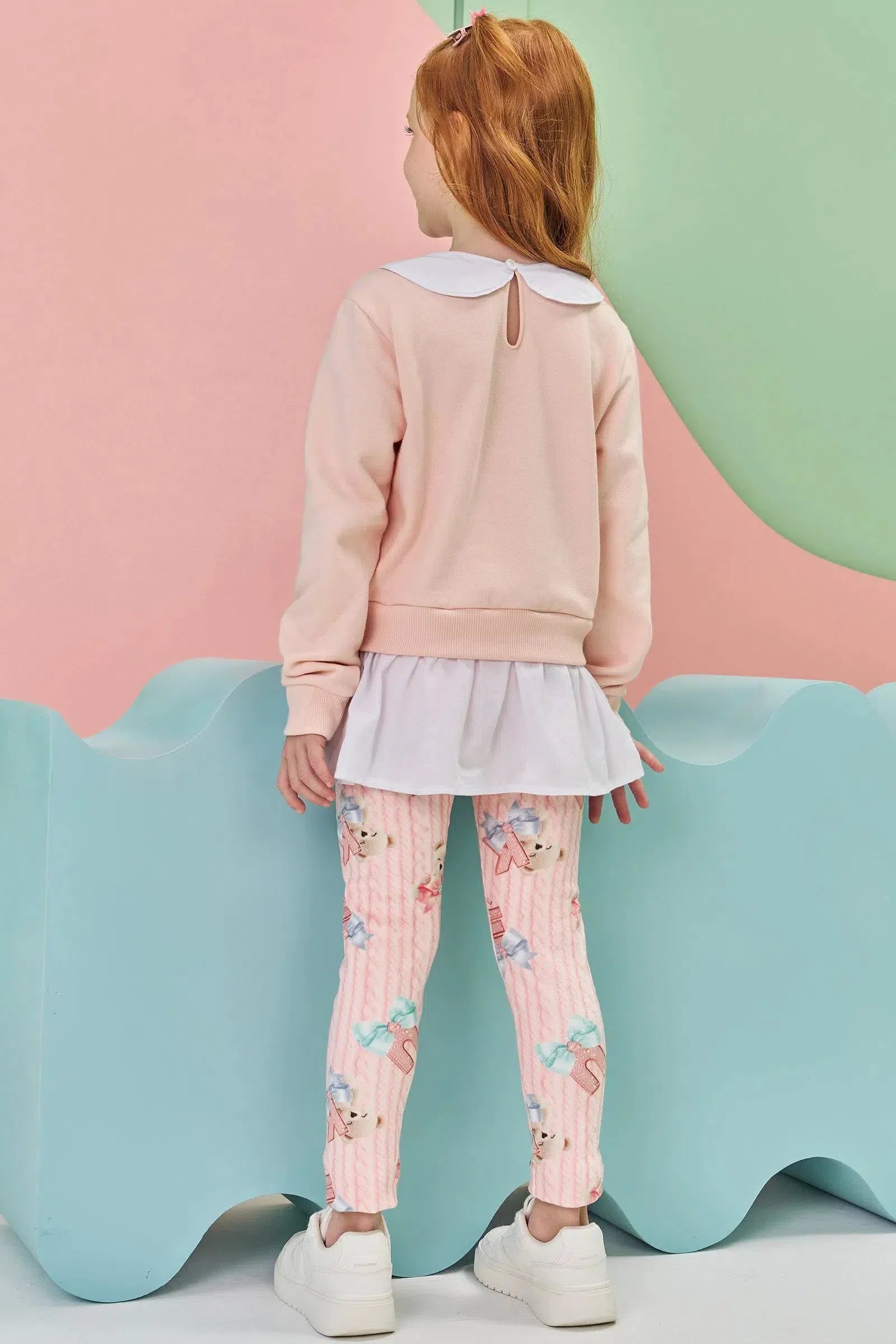 Conjunto de Blusão em Molecotton C/ Pelúcia e Calça Legging em Fleece Luxo 80160 Kukiê Infantil Menina