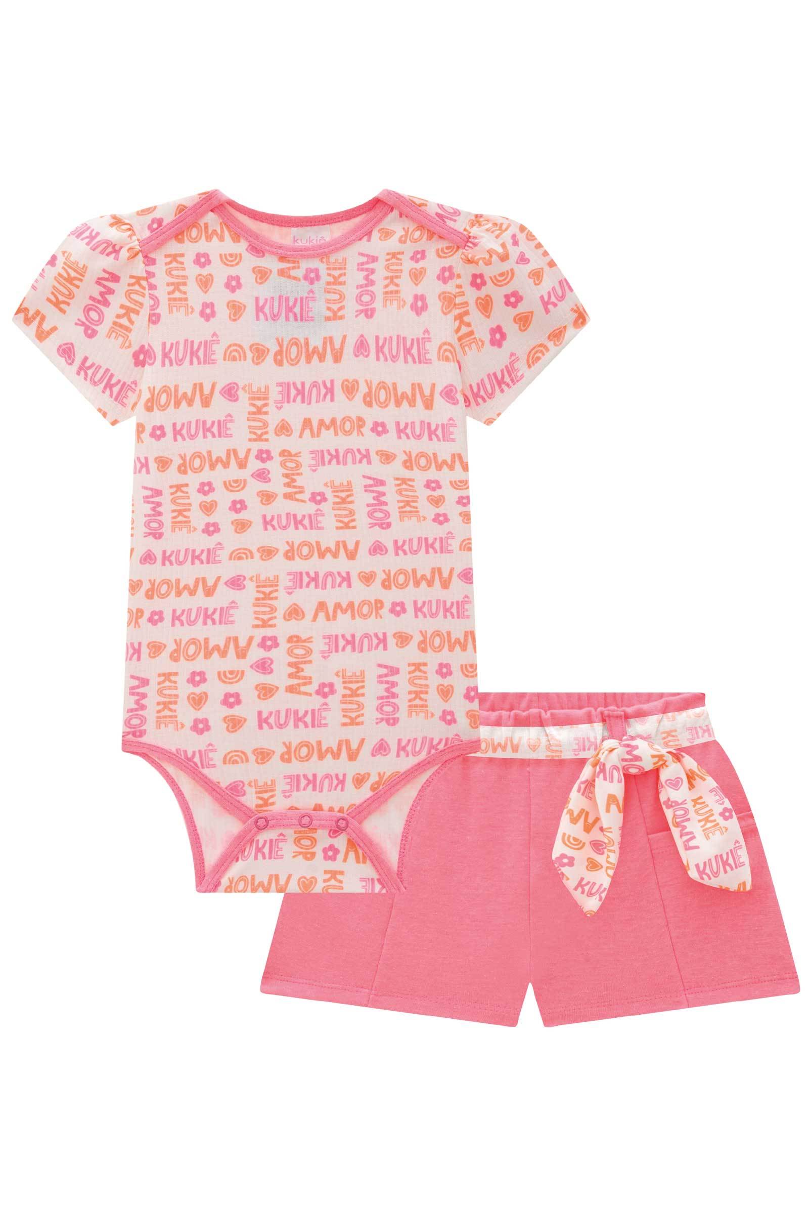 Conjunto de Body em Canelado e Shorts em Malha Blend 78229 Kukiê