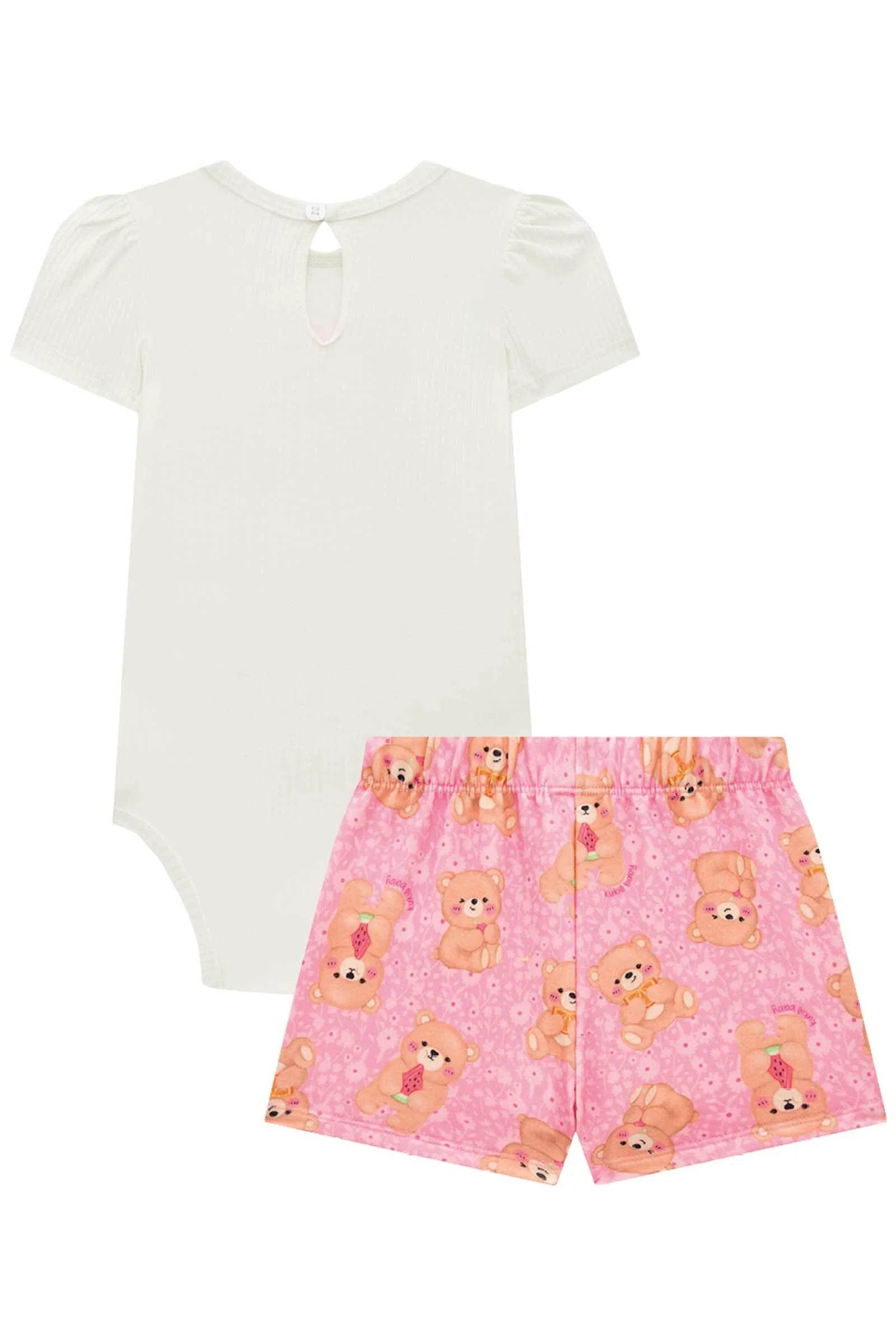 Conjunto de Body em Canelado Mauí e Shorts em Molecotton 74799 Kukiê