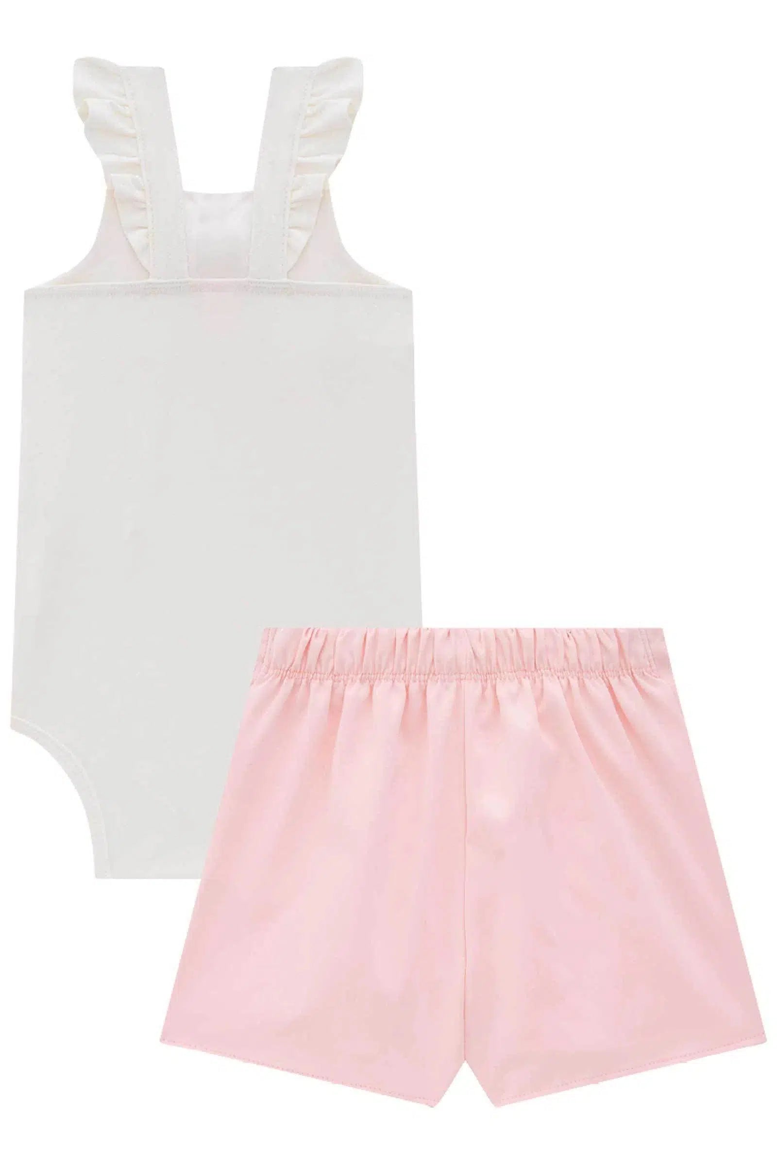 Conjunto de Body em Cotton com Short Saia em Super Cetim 78270 Infanti