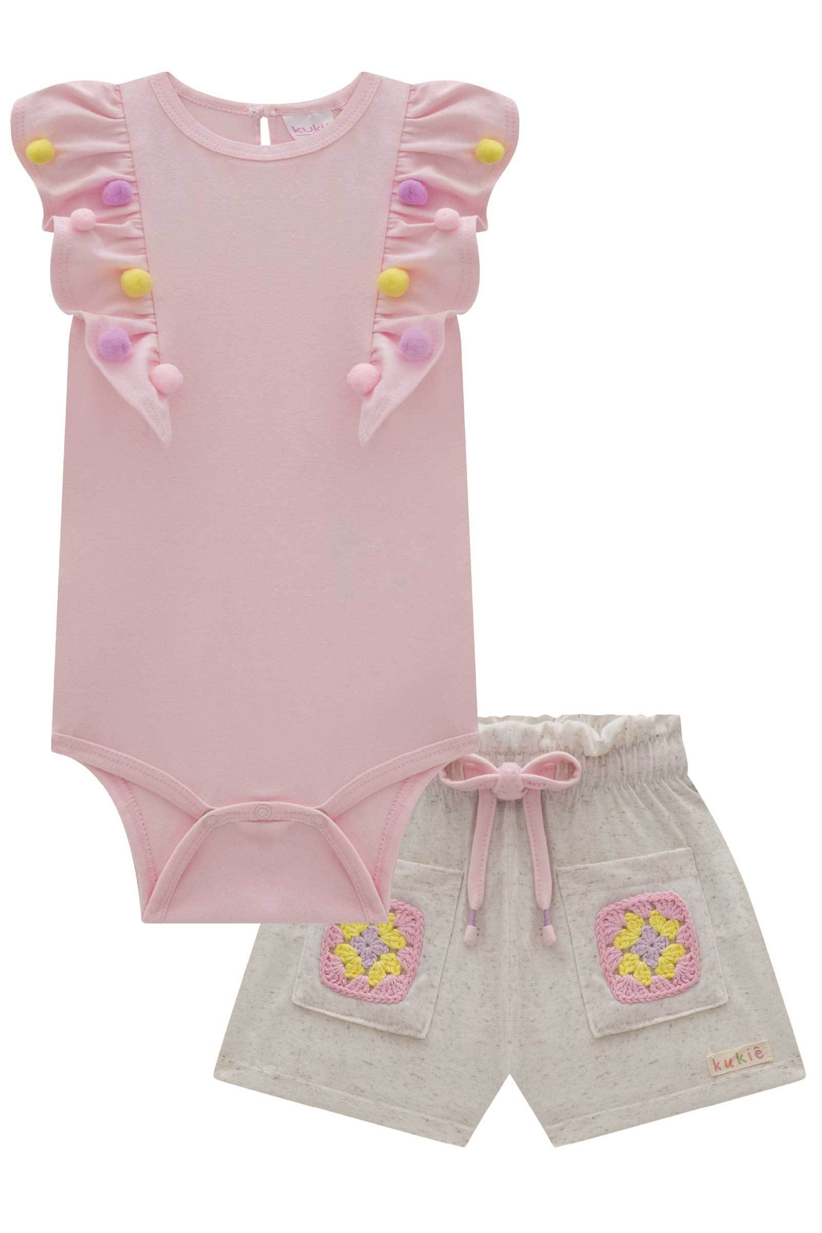 Conjunto de Body em Cotton e Shorts em Cotton 78132 Kukiê