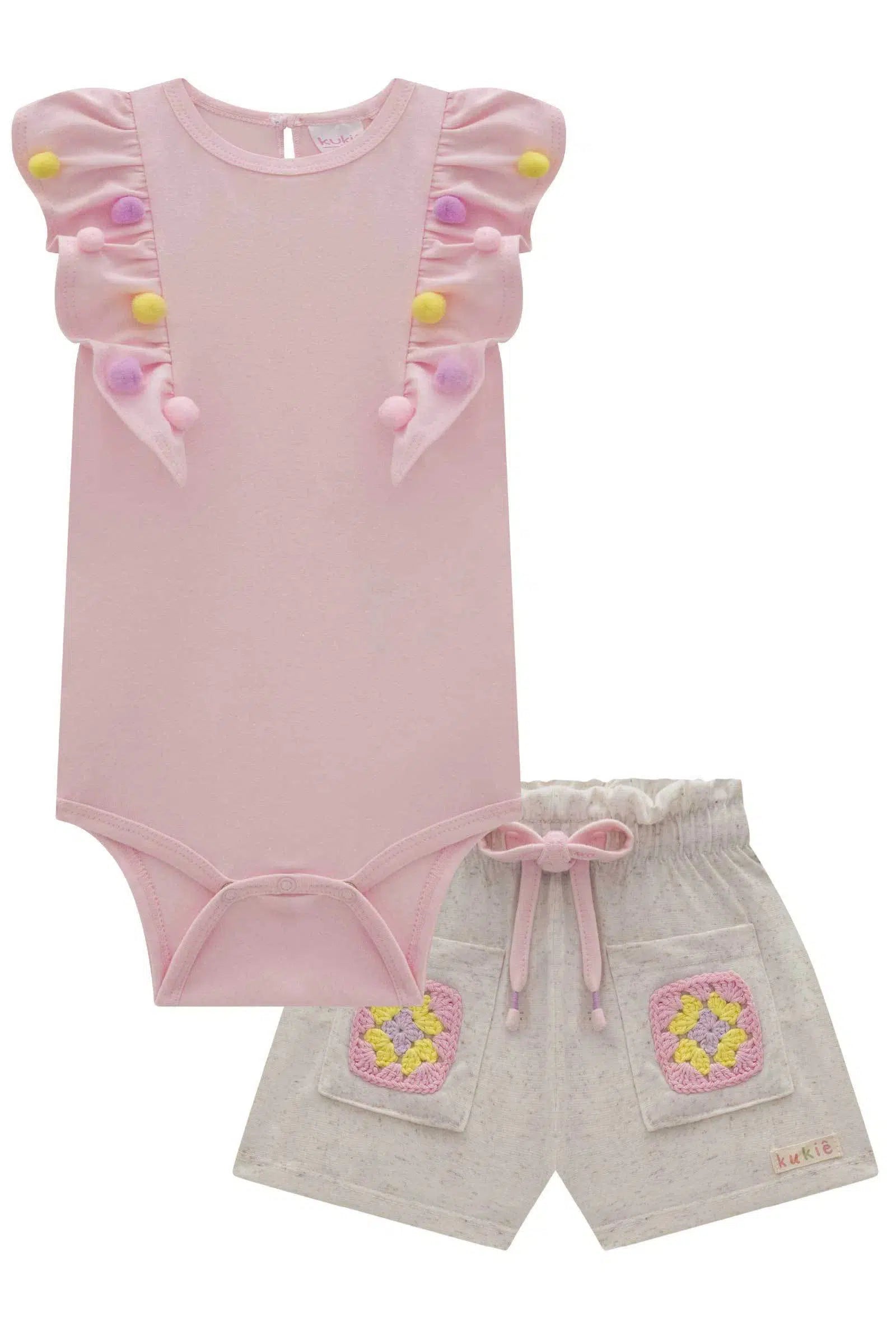 Conjunto de Body em Cotton e Shorts em Cotton 78132 Kukiê