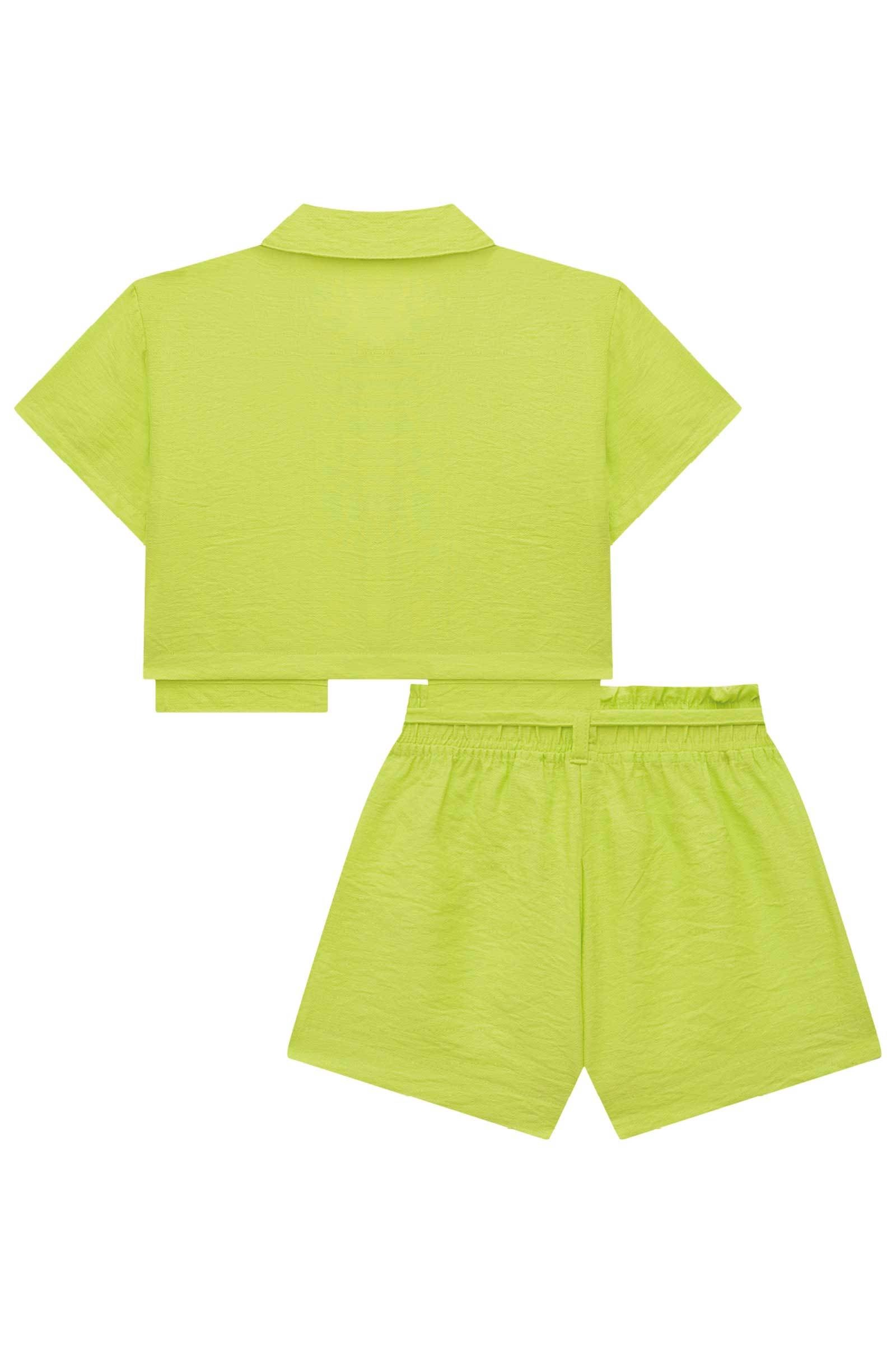 Conjunto de Camisa Boxy e Shorts em Viscose Turim 76137 Infanti