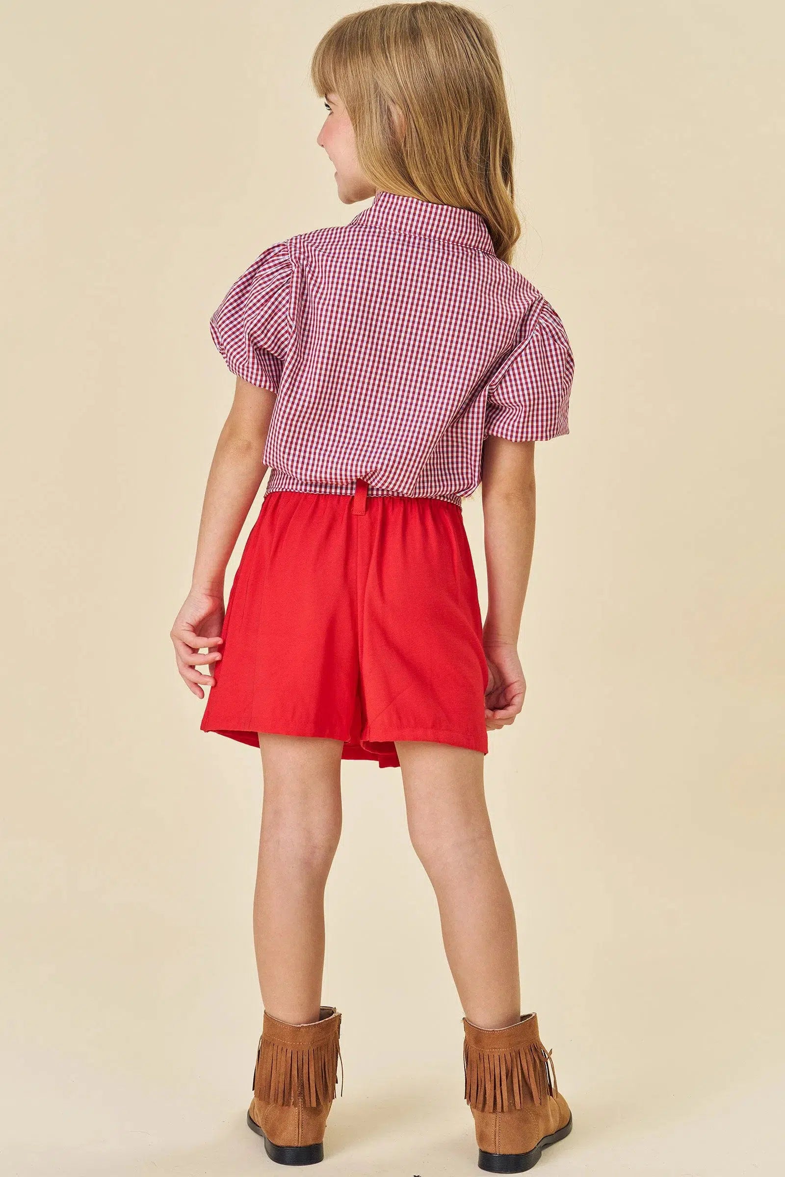 Conjunto Infantil de Camisa Cropped em Tricoline e Short Saia em Cupro 81617 Infanti