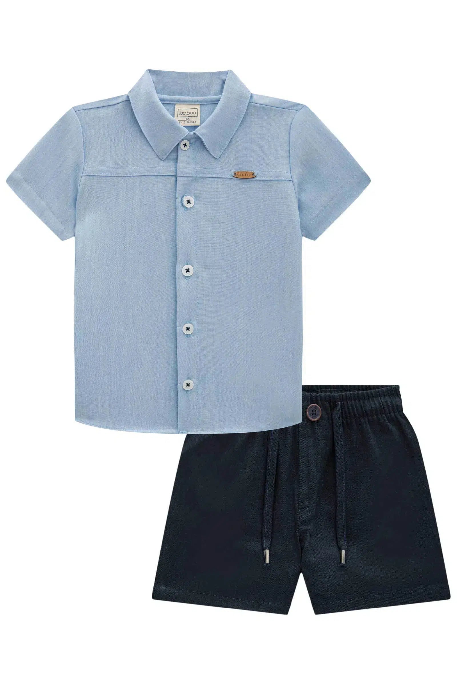 Conjunto de Camisa em Tecido Alfaiataria Katherine e Bermuda em Sarja Stretch com Elastano 78088 LucBoo