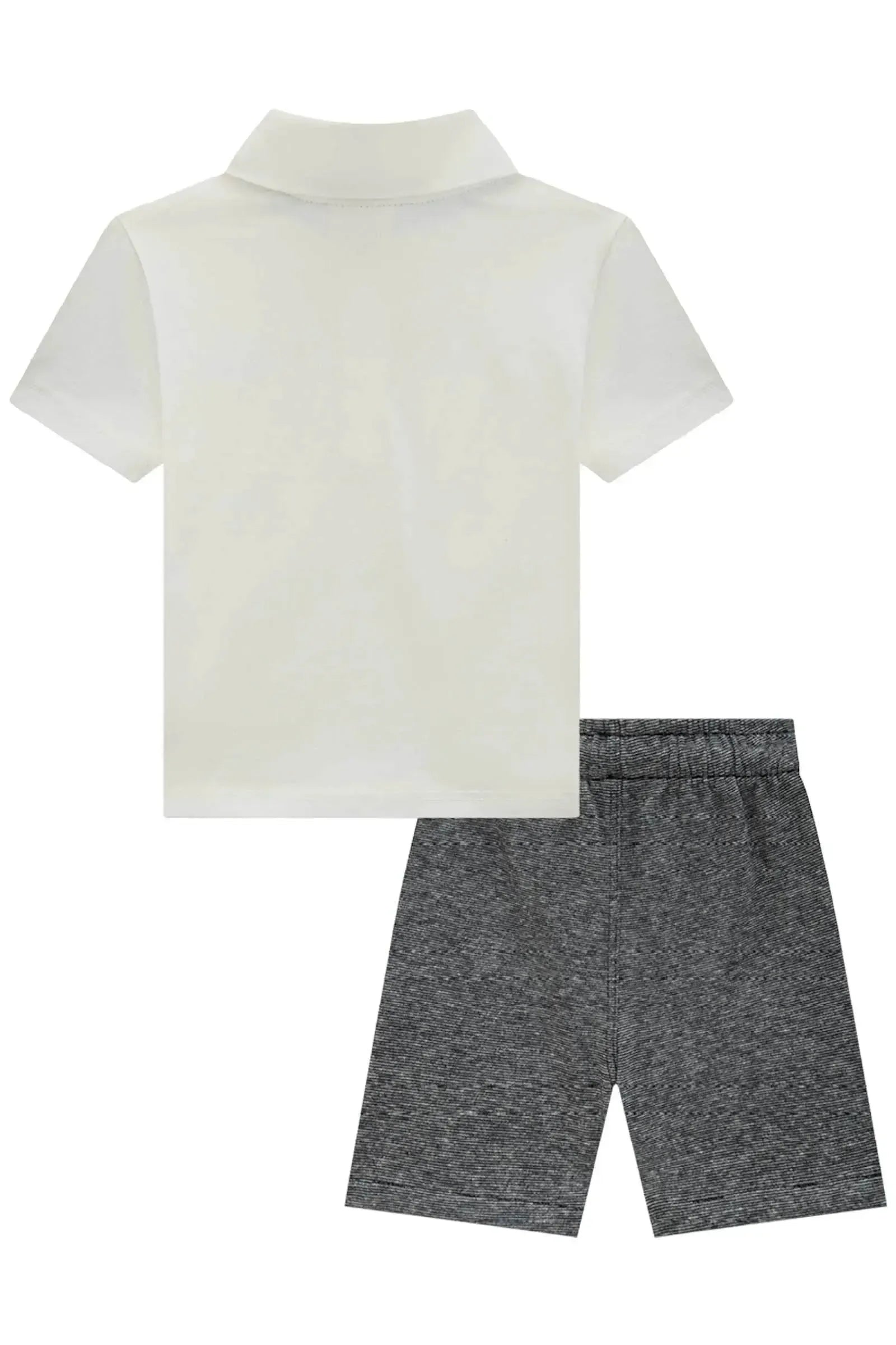 Conjunto de Camisa Polo em Meia Malha e Bermuda em Malha Active 84665 Johnny Fox Bebê Menino