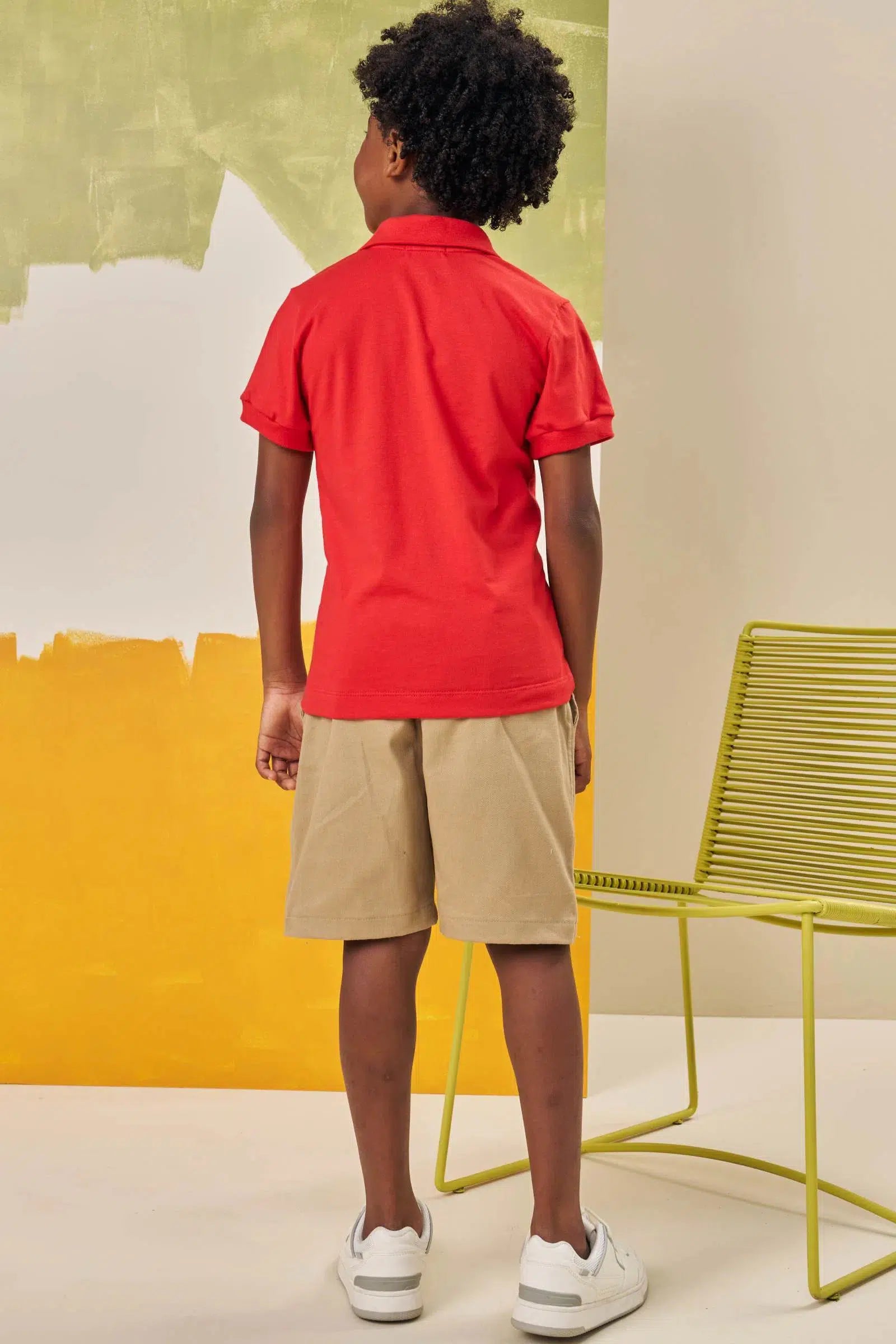 Conjunto de Camisa Polo em Meia Malha e Bermuda em Tecido Eco com Elastano 77404 LucBoo