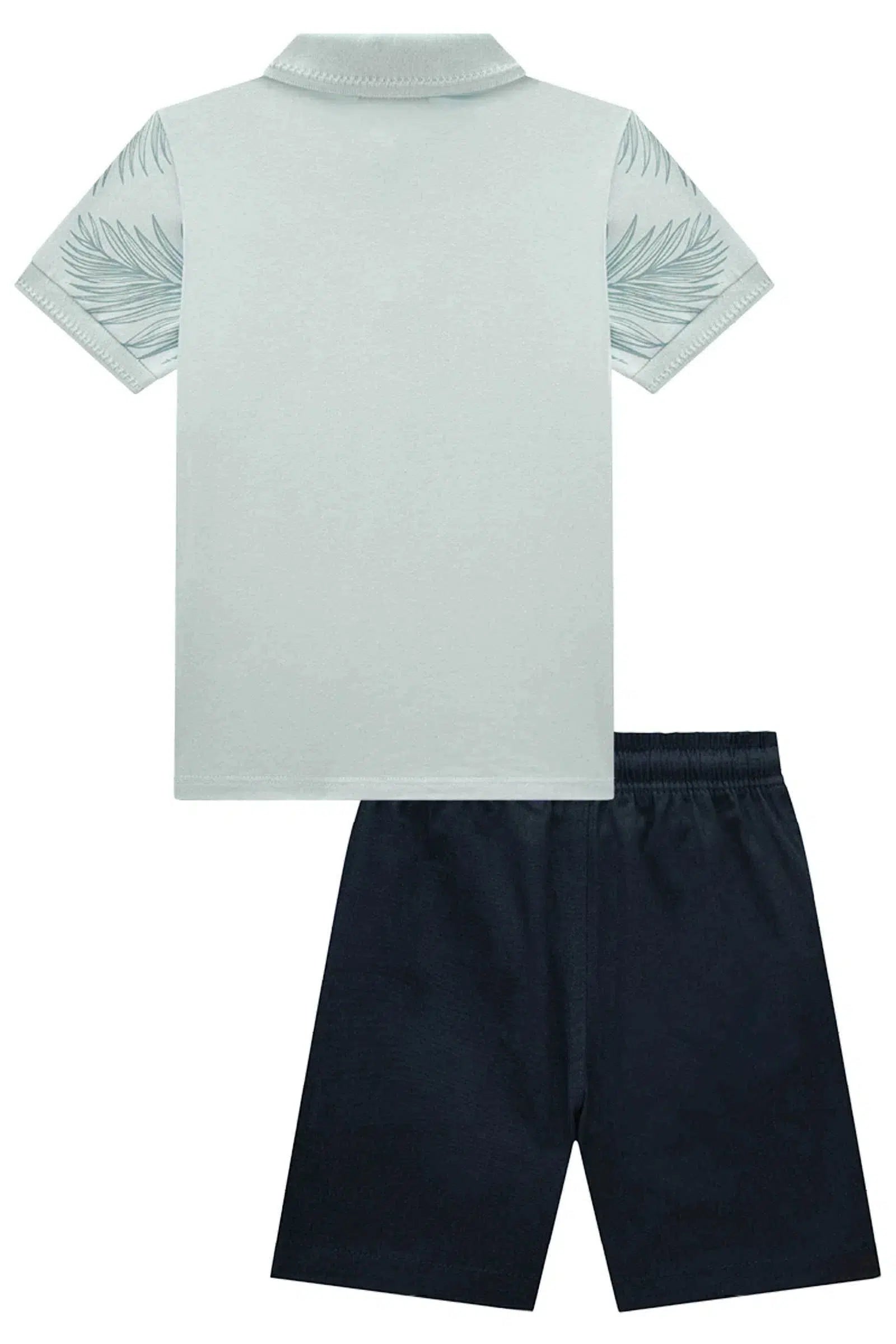 Conjunto de Camisa Polo em Piquet com Elastano e Bermuda em Sarja Stretch com Elastano 77070 LucBoo