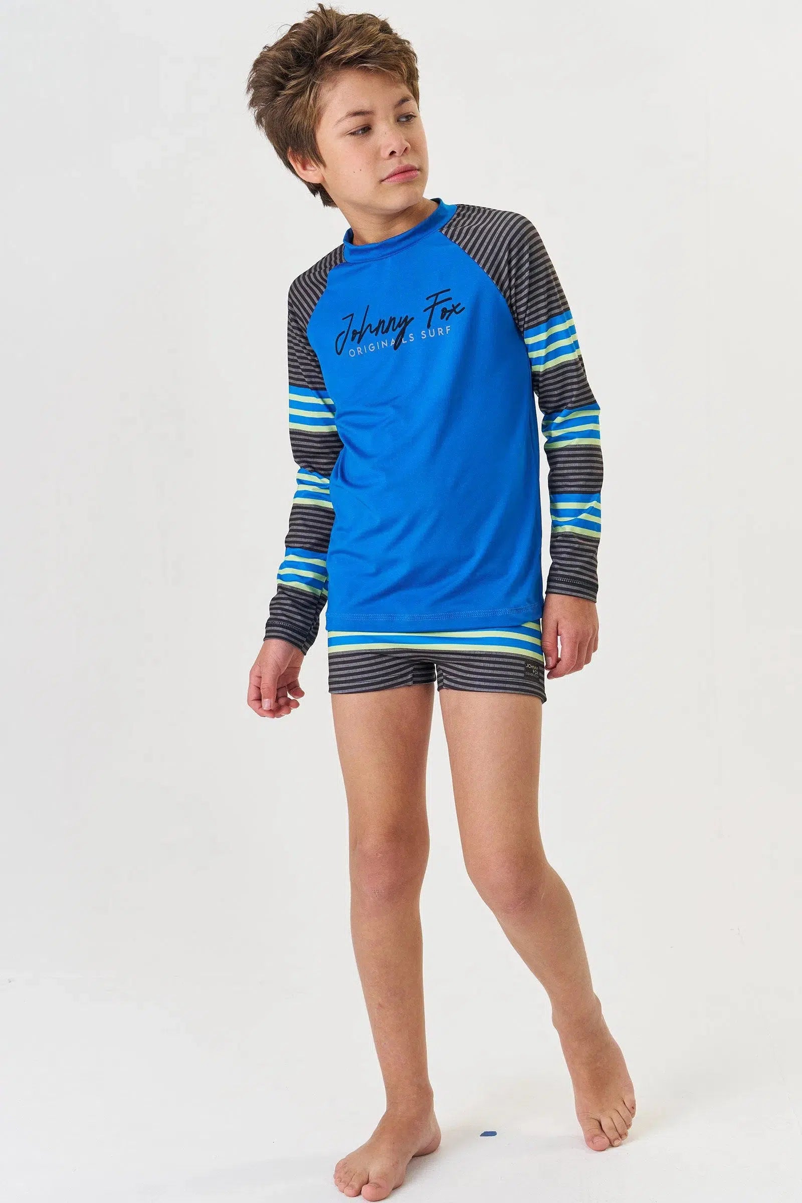 Conjunto Teen Menino de Camiseta e Sunga em Malha Uv Dry com Proteção Uv50+ 81751 Johnny Fox