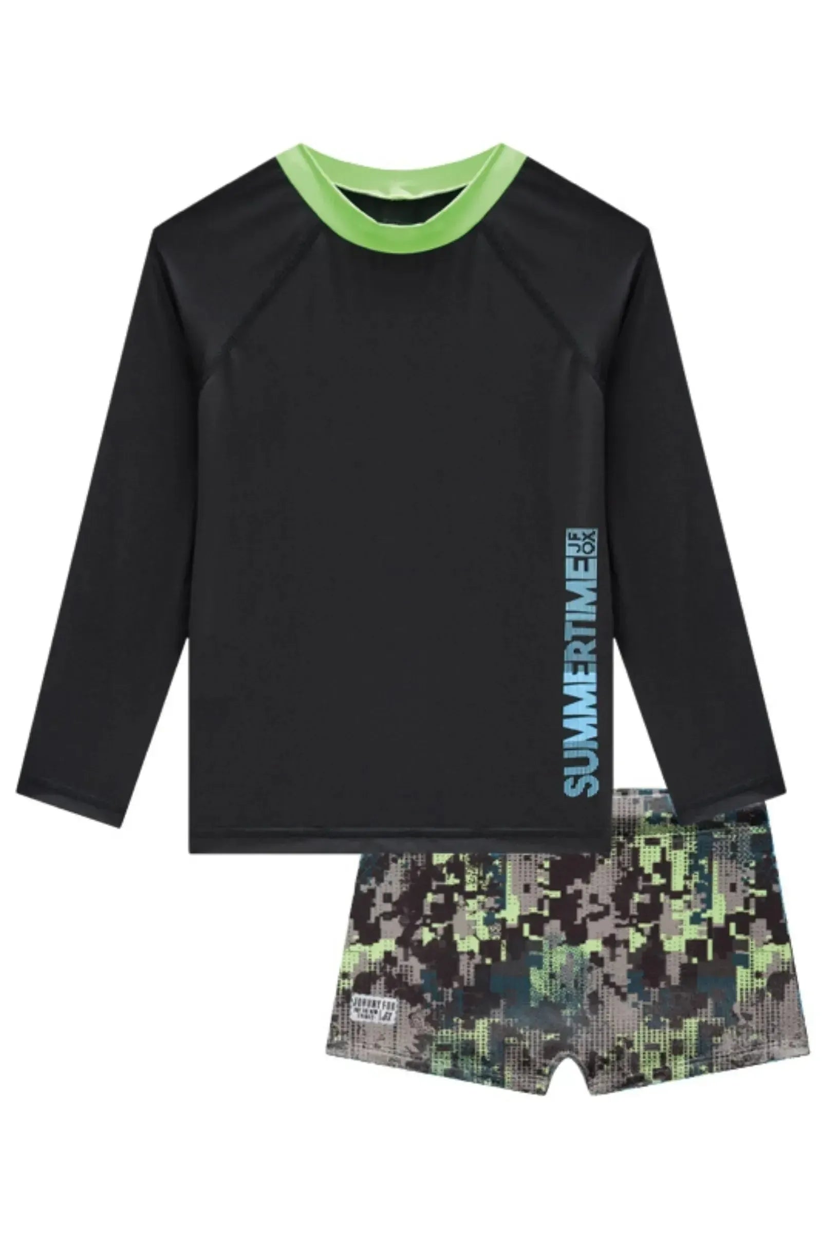 Conjunto de Camiseta e Sunga em Malha Uv Dry com Proteção UV50+ 85338 Johnny Fox Teen Menino