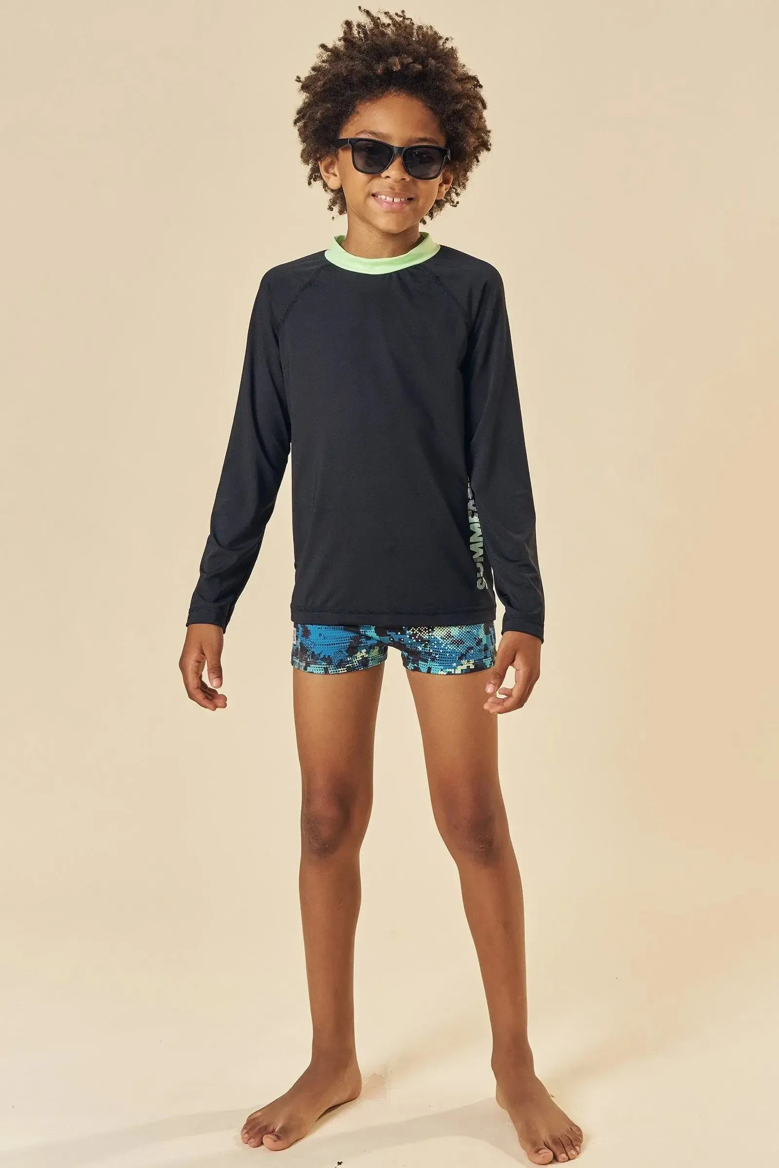 Conjunto de Camiseta e Sunga em Malha Uv Dry com Proteção UV50+ 85338 Johnny Fox Teen Menino