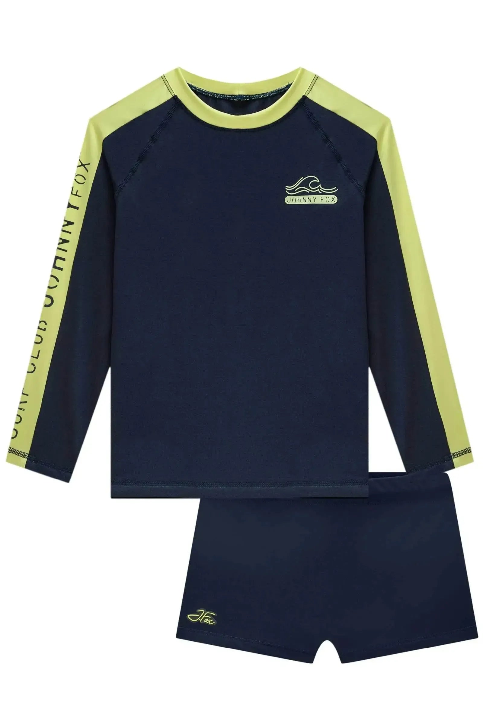 Conjunto de Camiseta e Sunga em Malha Uv Dry com Proteção UV50+ 85342 Johnny Fox Teen Menino