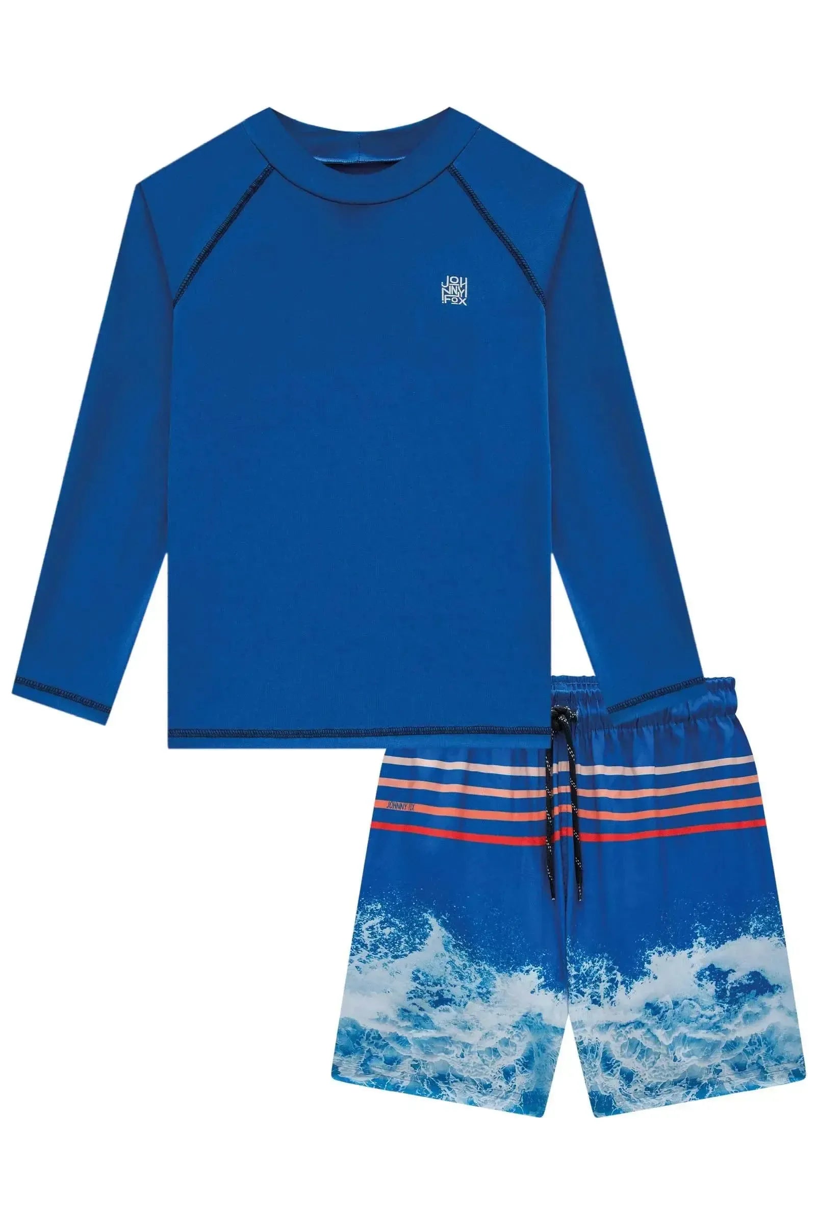 Conjunto de Camiseta em Malha Uv Dry com Proteção UV50+ e Bermuda em Nylon Ergonomic com e 85442 Johnny Fox Teen Menino