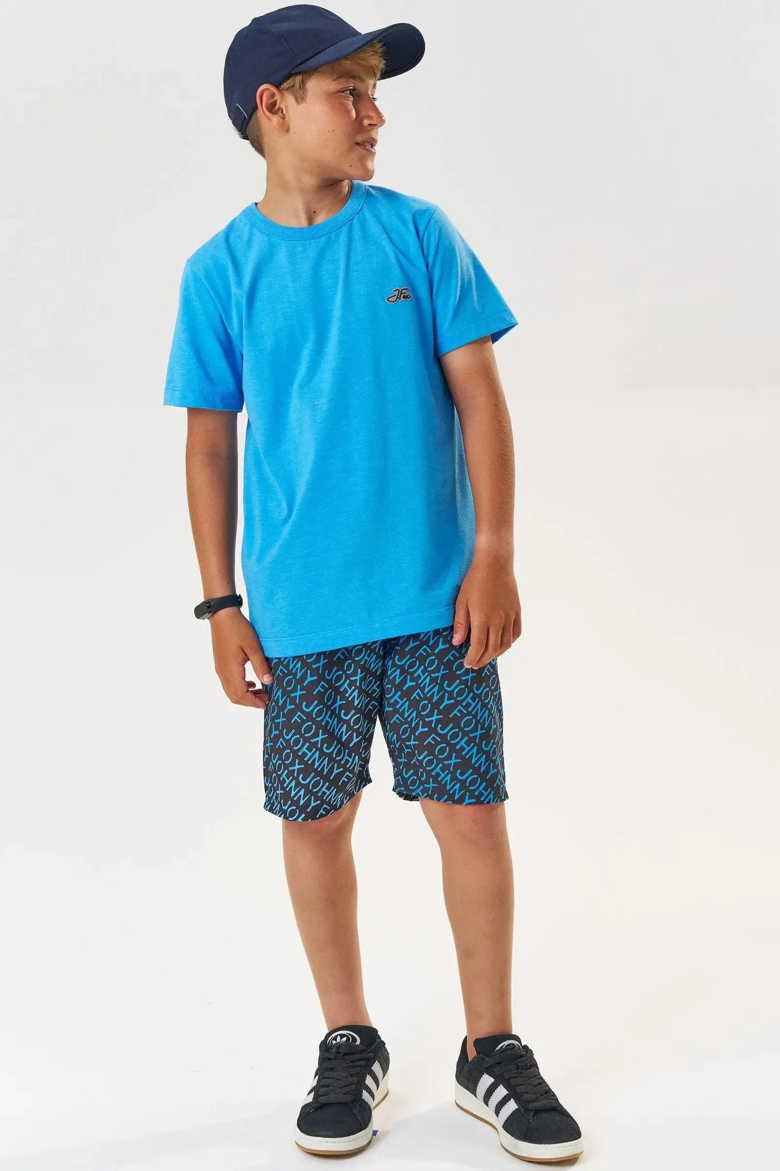 Conjunto de Camiseta em Meia Malha e Bermuda em Nylon Ergonomic com Elastano 83805 Johnny Fox Teen Menino