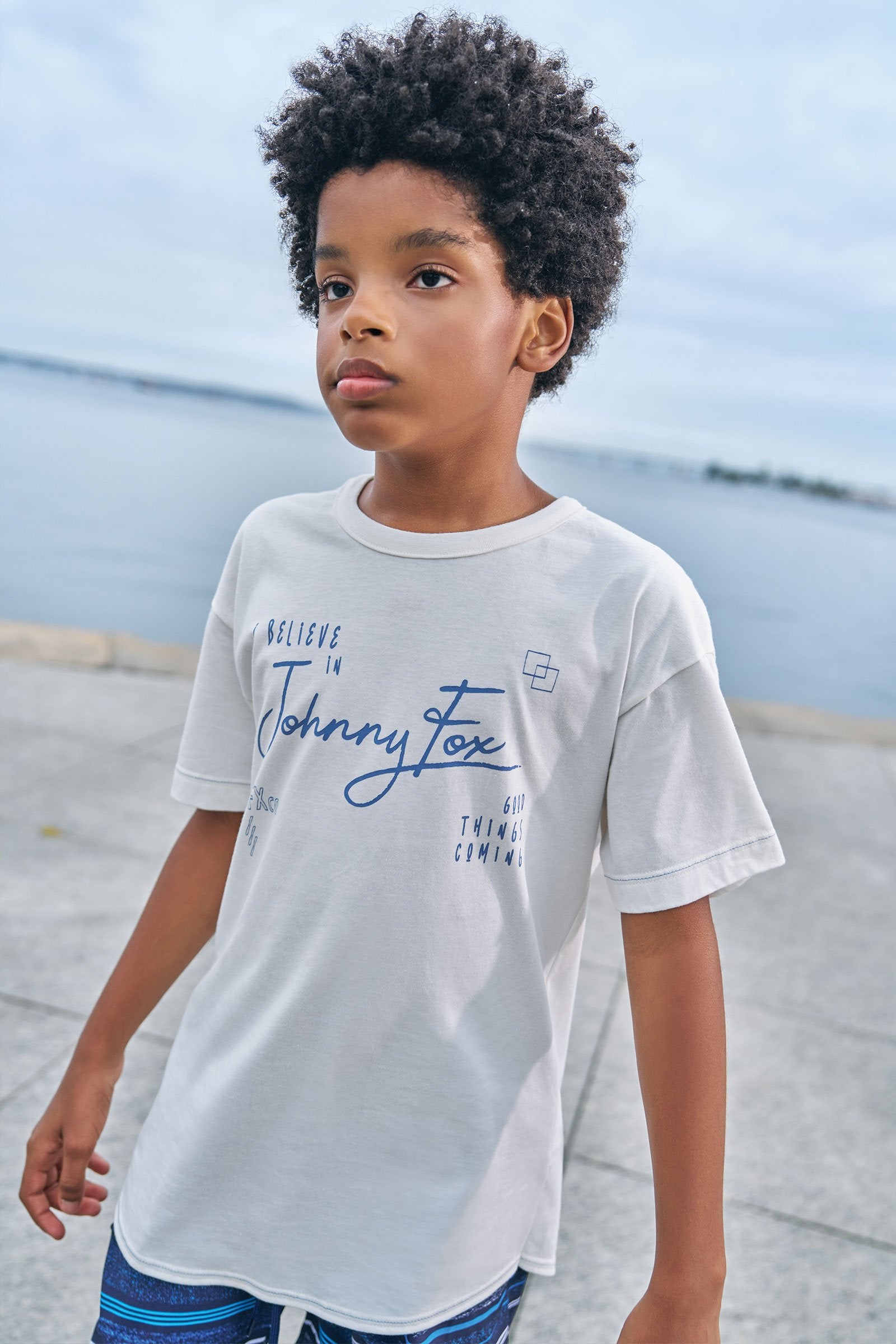 Conjunto de Camiseta em Meia Malha e Bermuda em Malha Denim com Elastano 75333 Johnny Fox