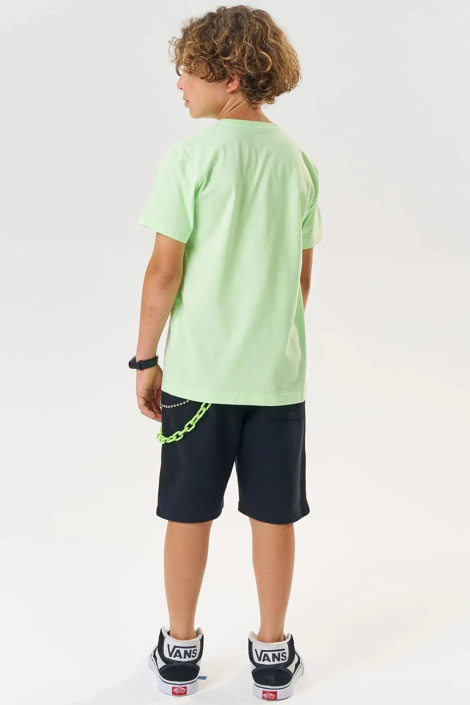 Conjunto de Camiseta em Meia Malha e Bermuda em Moletom sem Pelúcia 85073 Johnny Fox Teen Menino