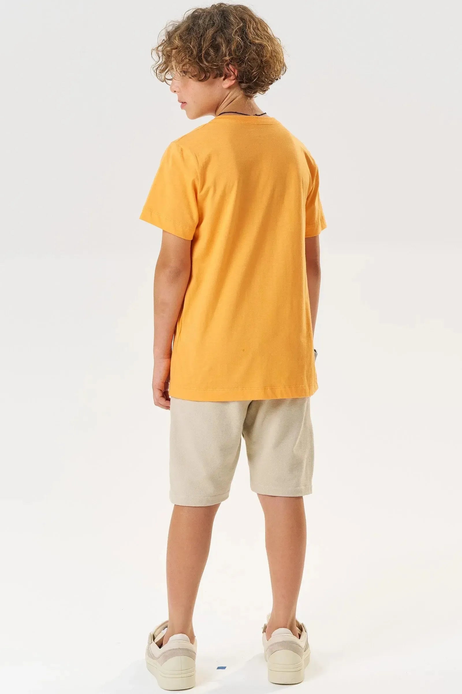 Conjunto de Camiseta em Meia Malha e Bermuda em Moletwill com Elastano 85063 Johnny Fox Teen Menino