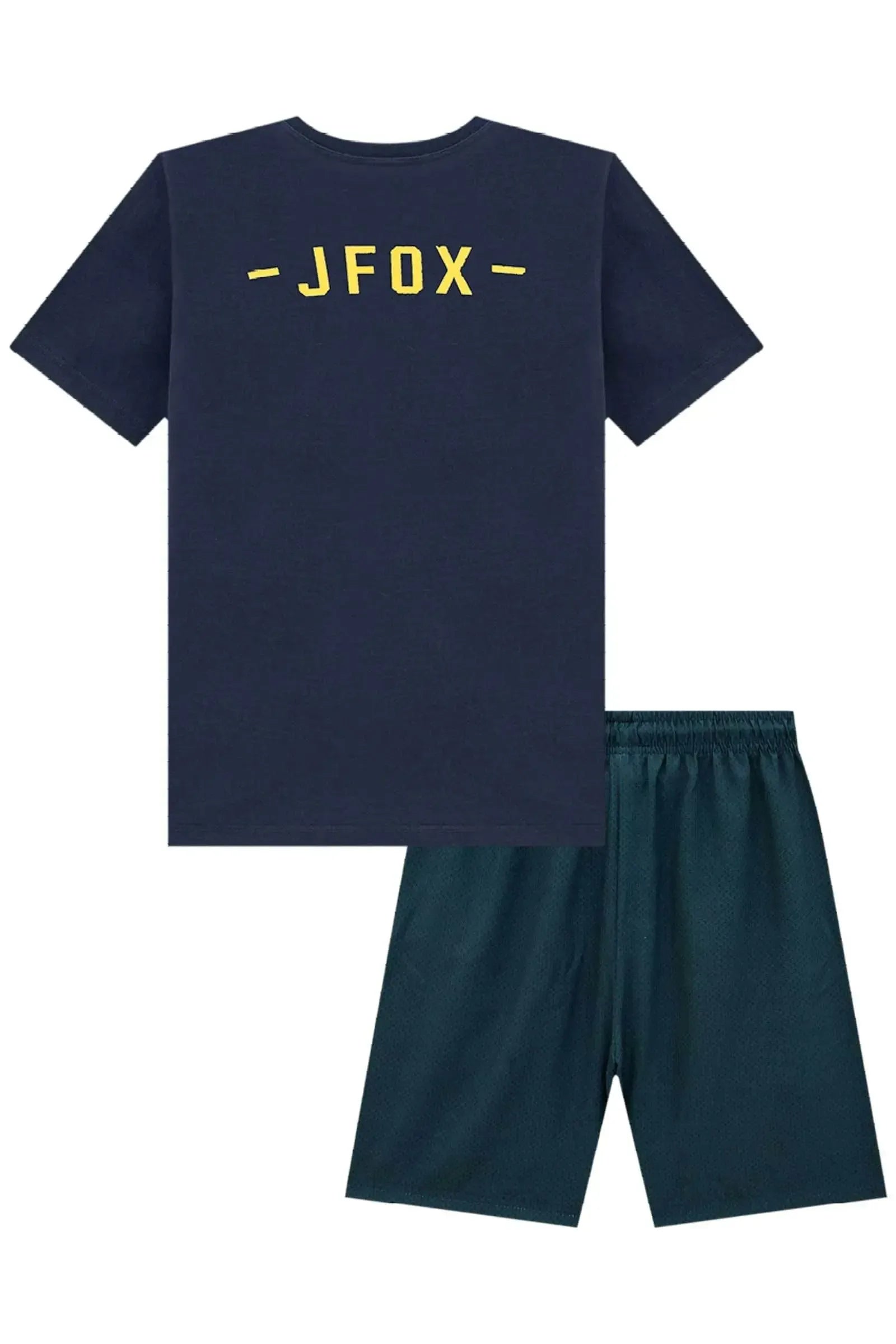 Conjunto de Camiseta em Meia Malha e Bermuda em Nylon Ergonomic 85684 Johnny Fox Teen Menino