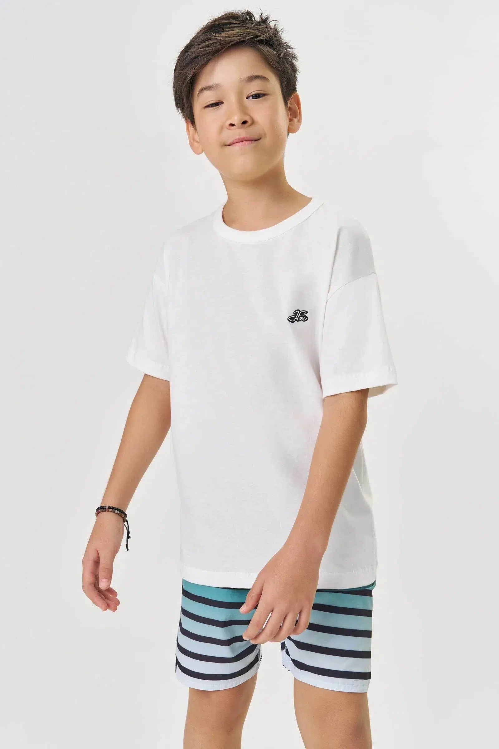 Conjunto de Camiseta em Meia Malha e Bermuda em Nylon com Elastano 82138 Johnny Fox