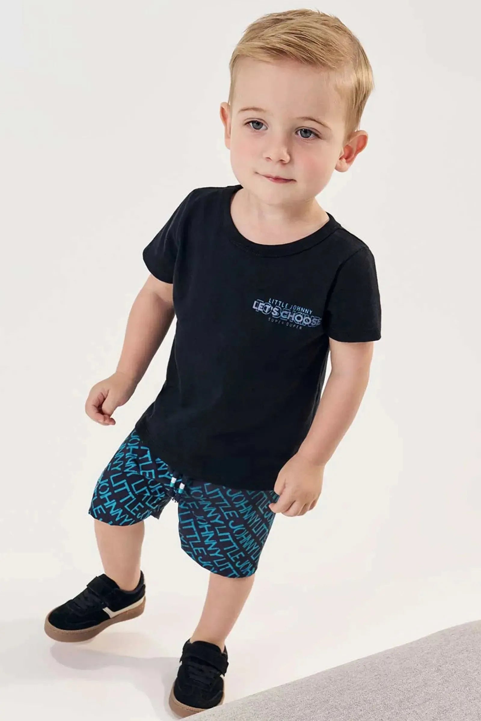 Conjunto de Camiseta em Meia Malha e Bermuda em Nylon Ergonomic com Elastano 84679 Johnny Fox Bebê Menino