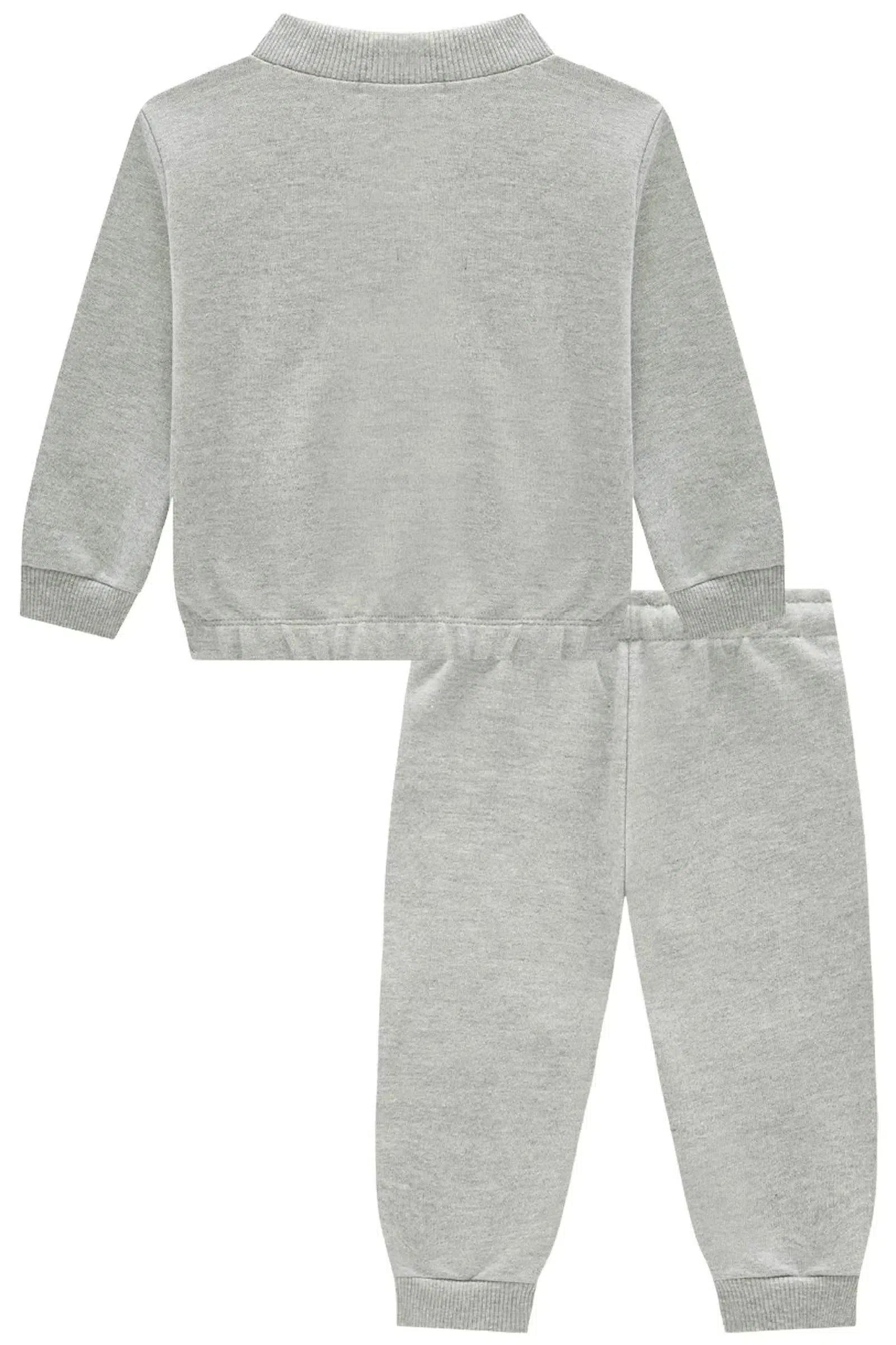 Conjunto de Jaqueta e Calça Jogger em Moletom 3 Cabos sem Pelúcia 82547 LucBoo Bebê Menino