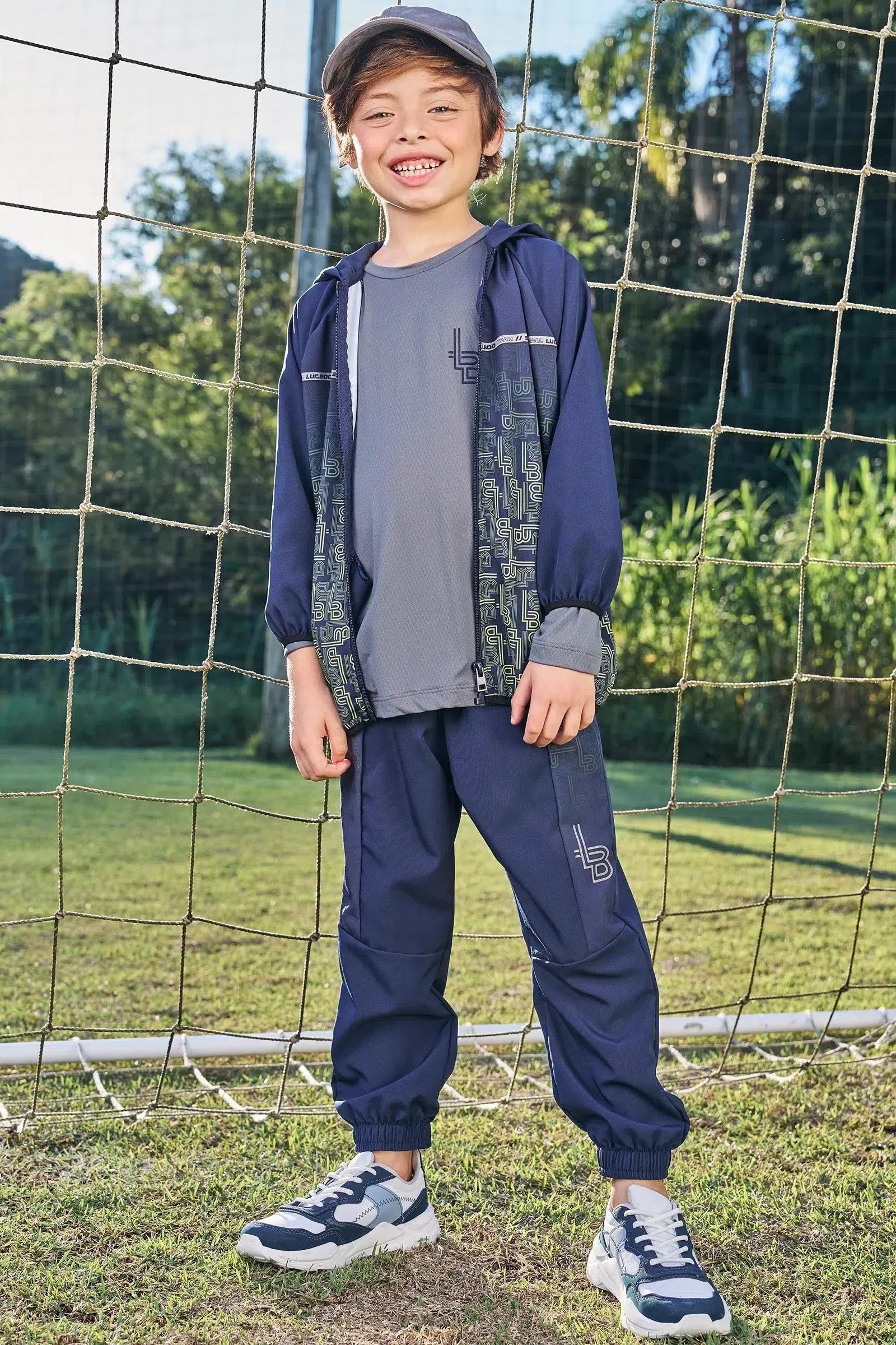 Conjunto de Jaqueta e Calça Jogger em Nylon Ergonomic com Elastano 79252 LucBoo Infantil Menino