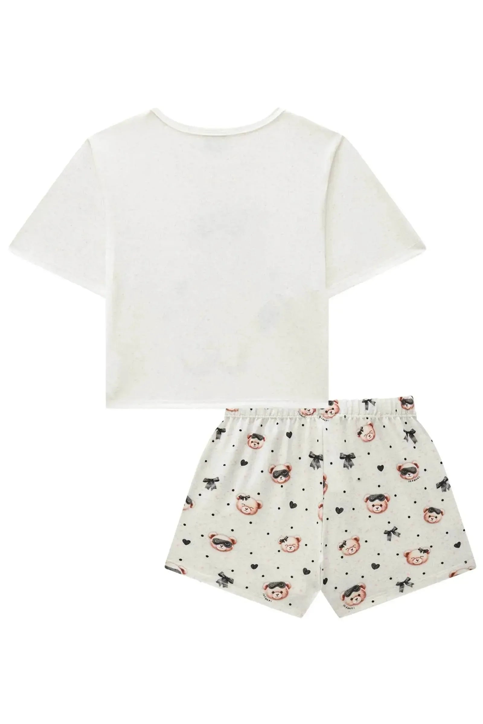 Conjunto de Pijama de Blusa Boxy Over em Malha Fresh com Shorts em Malha Comfy 84158 Infanti Infantil Menina