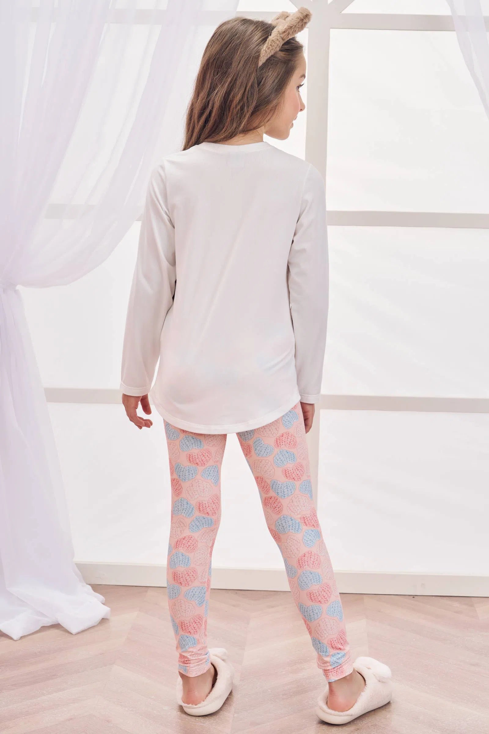 Conjunto de Pijama de Blusa e Calça Legging em Malha Comfy 80884 Infanti Infantil Menina