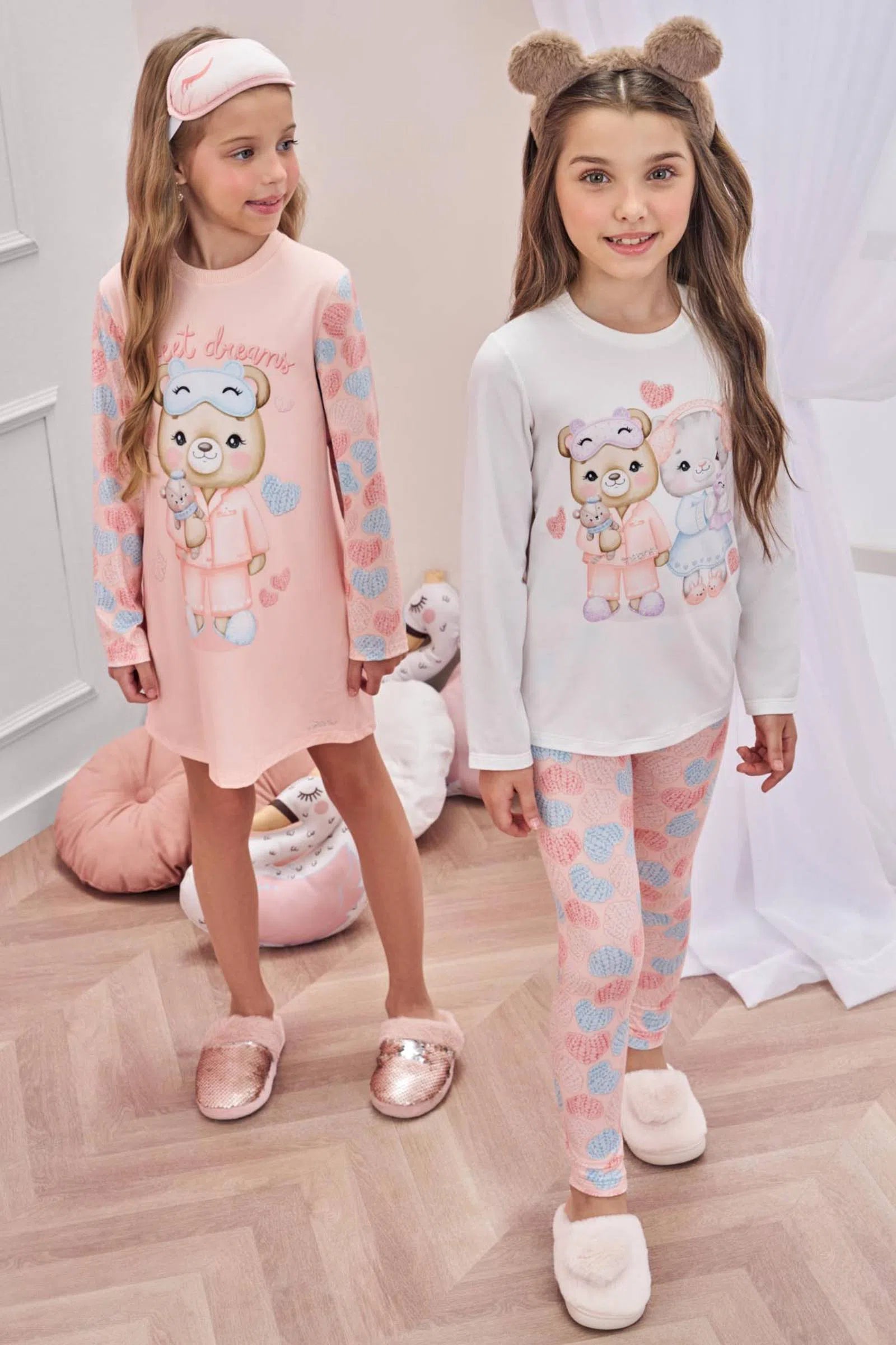 Conjunto de Pijama de Blusa e Calça Legging em Malha Comfy 80884 Infanti Infantil Menina