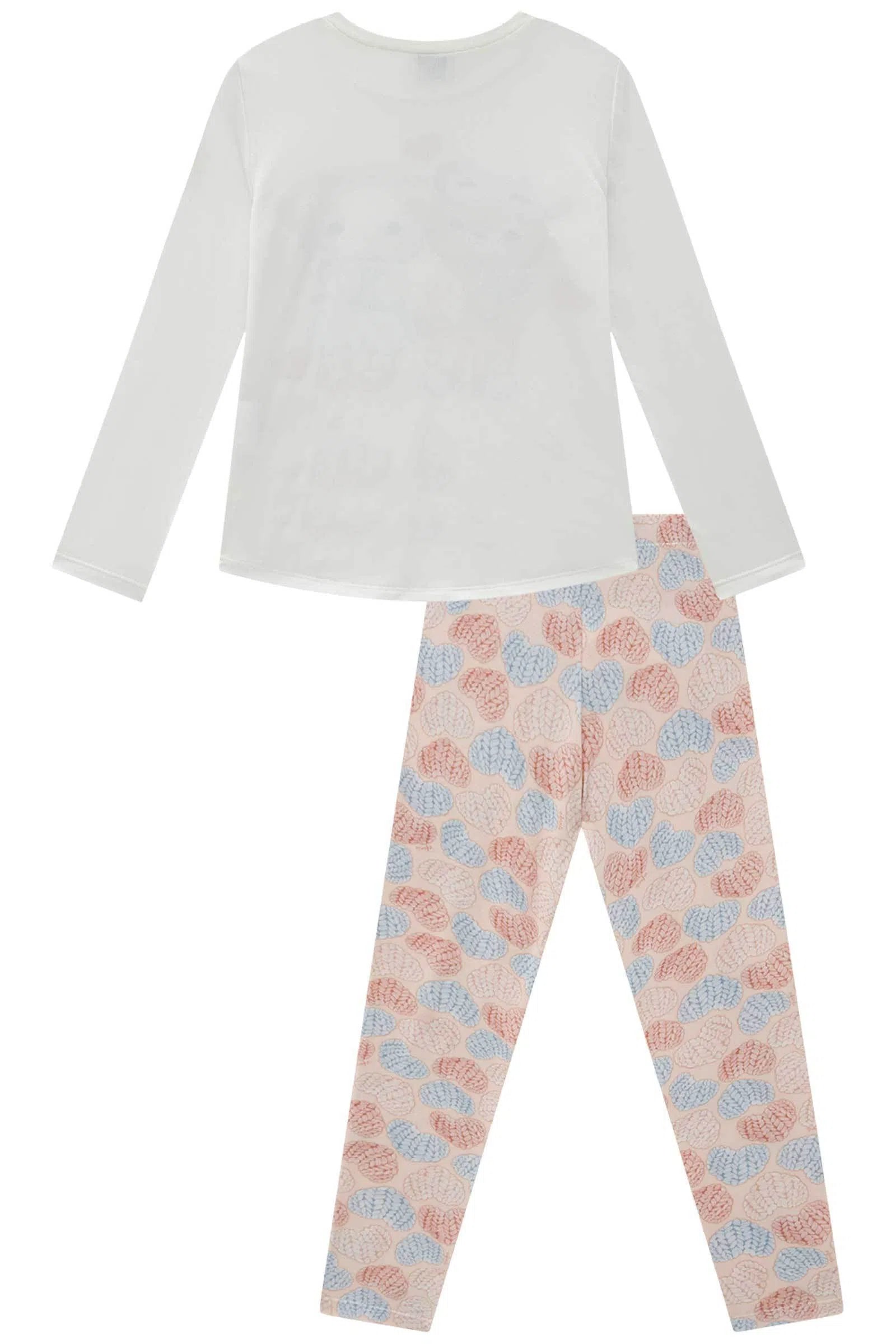 Conjunto de Pijama de Blusa e Calça Legging em Malha Comfy 80884 Infanti Infantil Menina