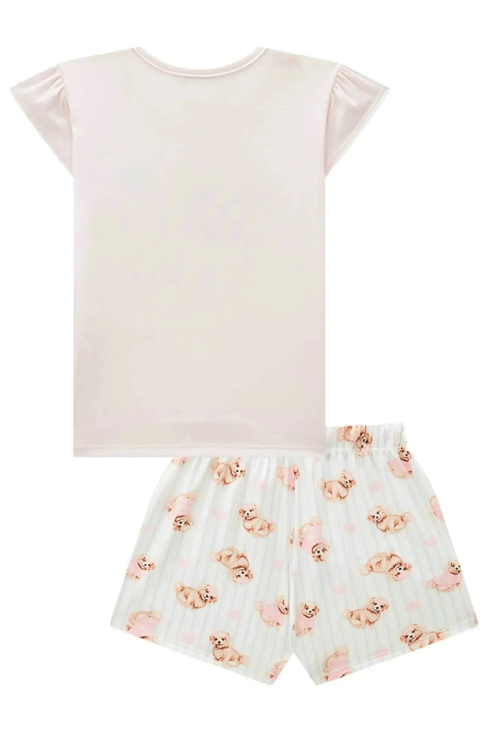 Conjunto de Pijama de Blusa em Malha Fresh e Shorts em Malha Comfy 84160 Infanti Infantil Menina