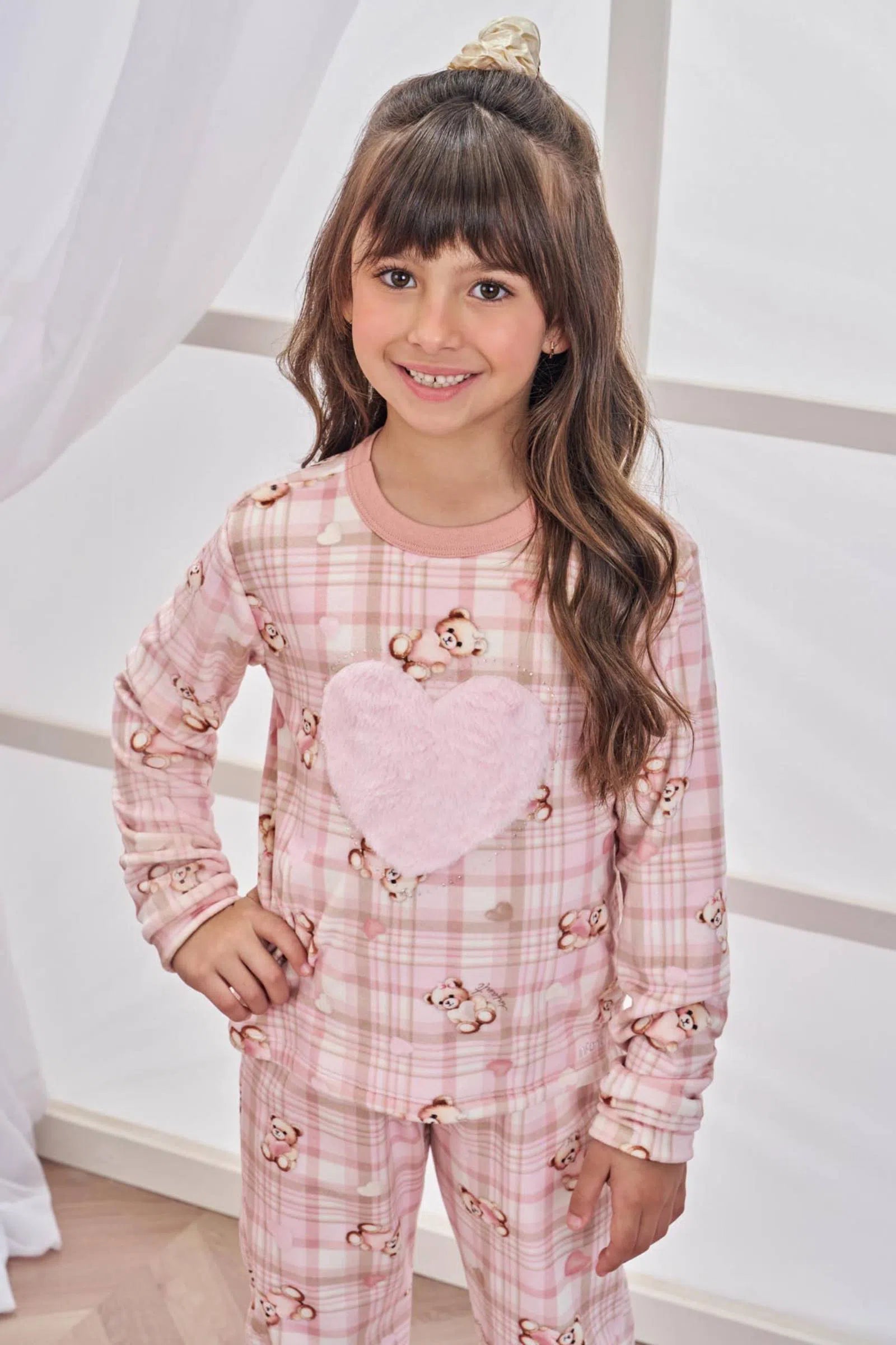 Conjunto de Pijama de Blusão e Calça em Fleece Luxo 80880 Infanti Infantil Menina