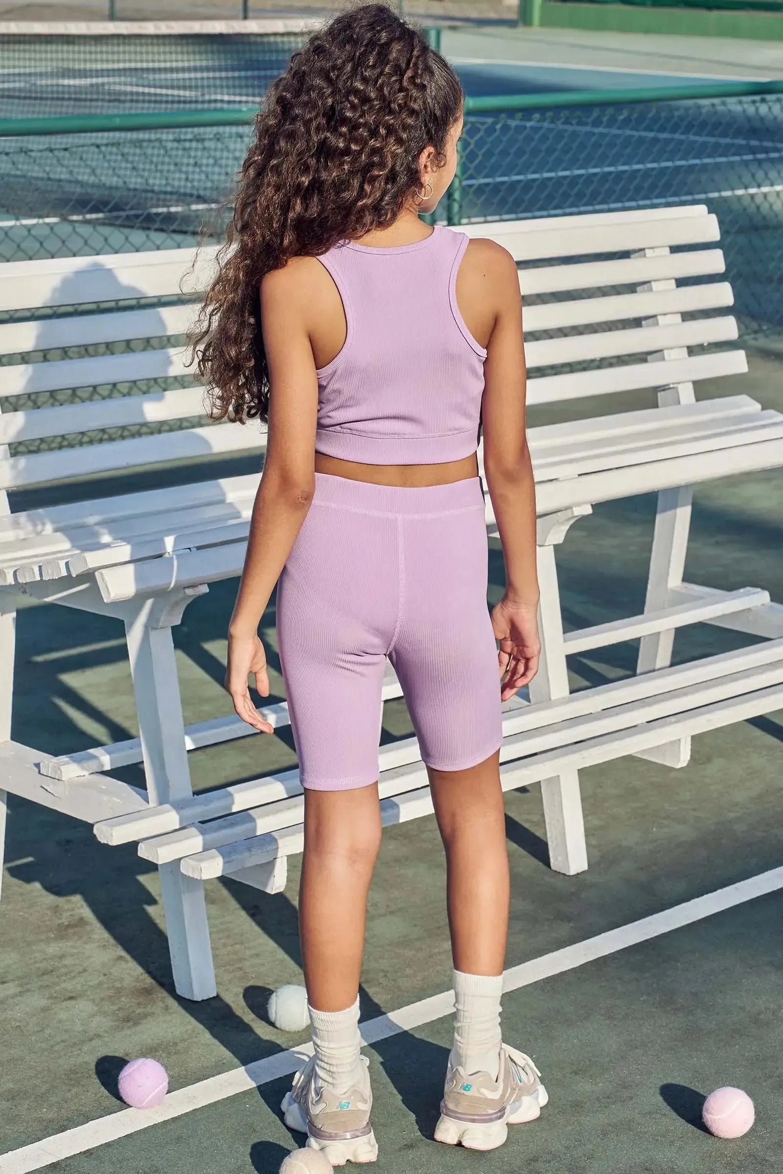 Conjunto de Top Cropped e Shorts Biker em Ribana Fancy 84651 Vic&Vicky Teen Menina