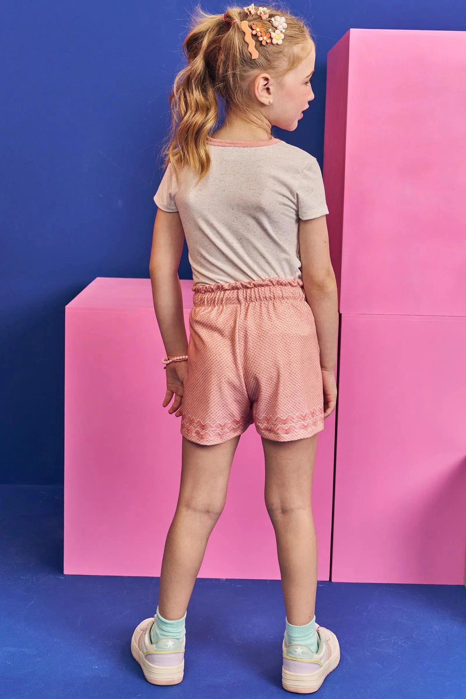 Conjunto em Cotton Linho e Shorts em Malha Power 76053 Kukiê