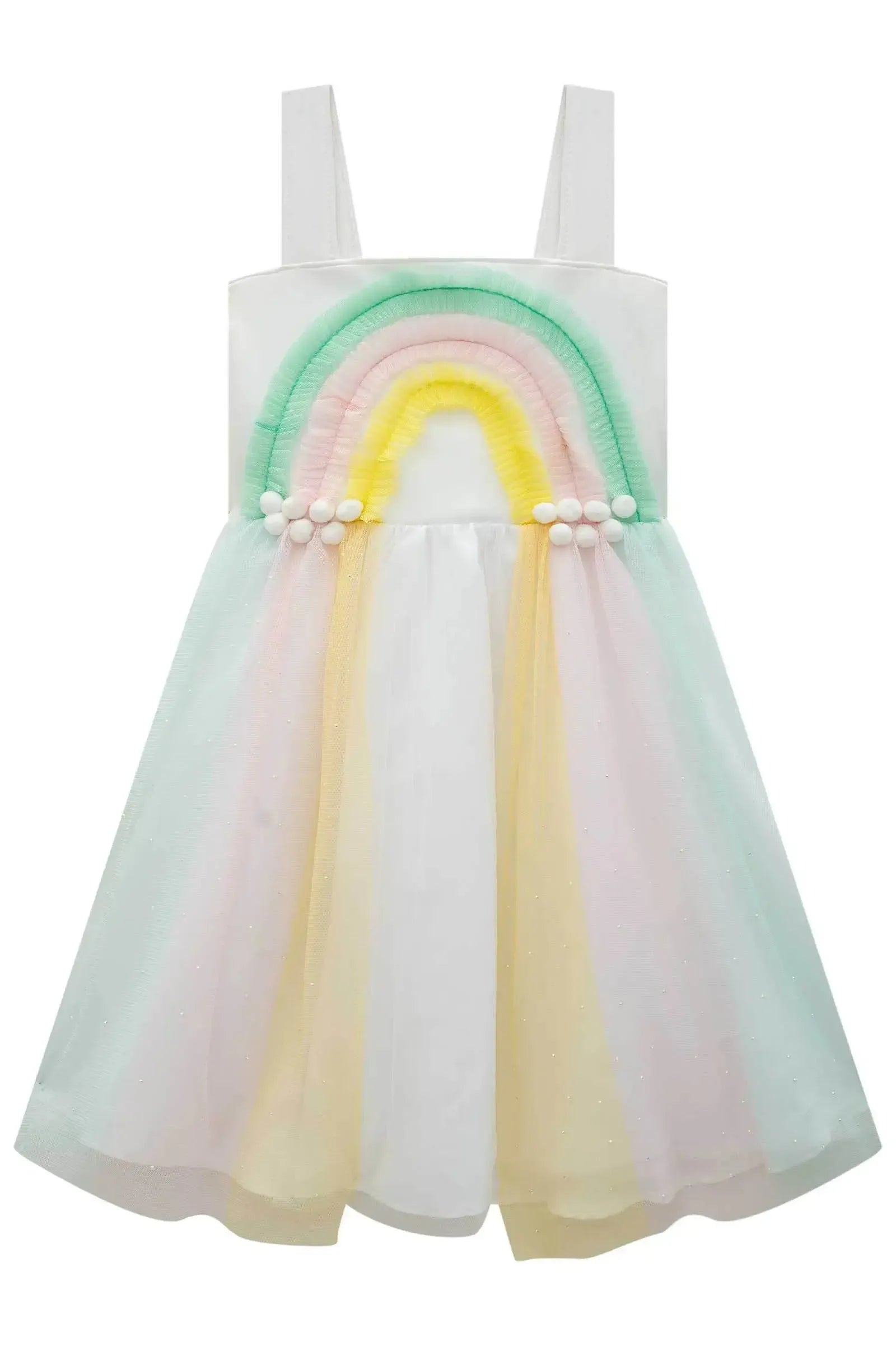 Fantasia de Arco-íris em Fly Tech e Tule 85745 Infanti Infantil Menina