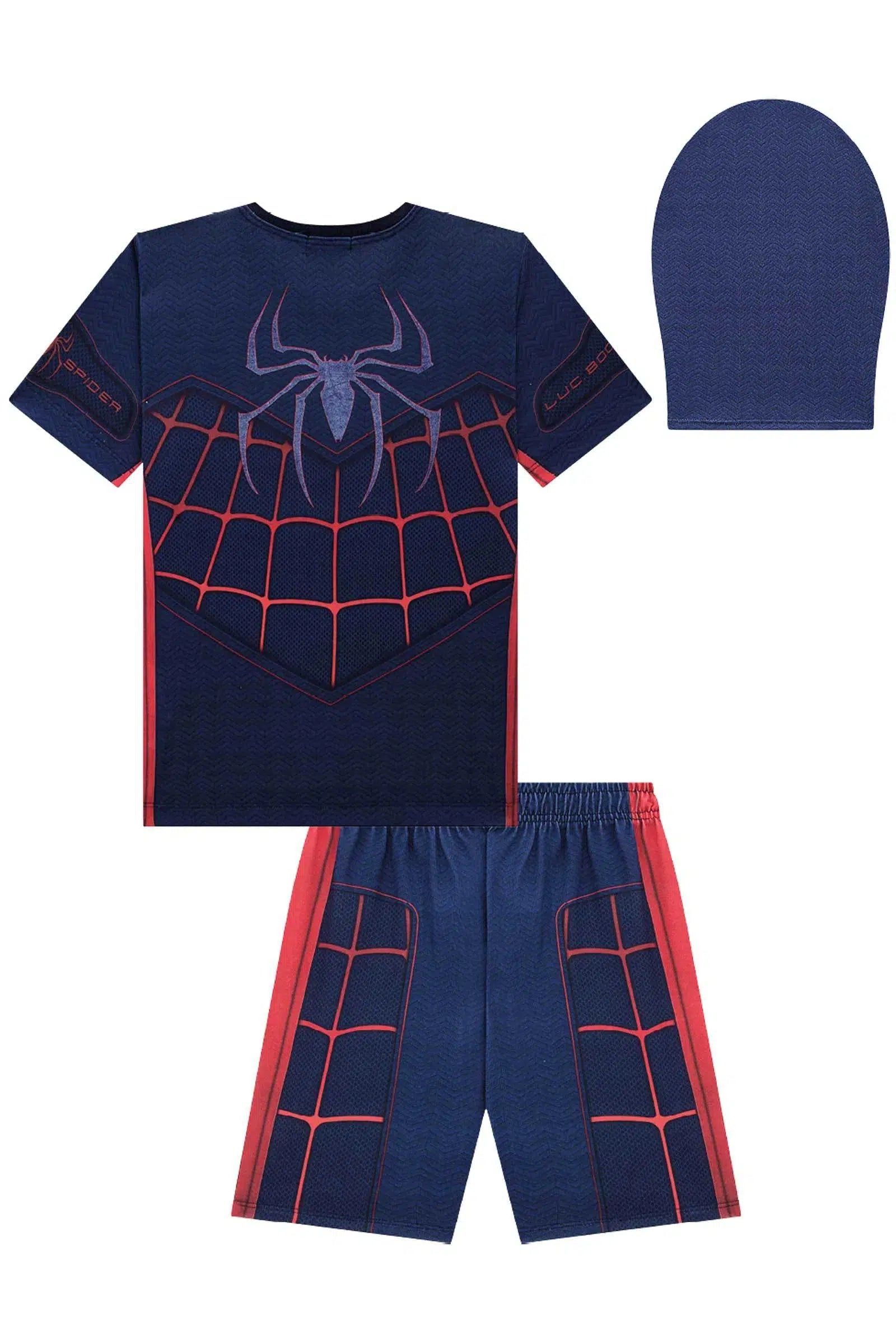 Fantasia de Herói Aranha (camiseta Bermuda e Máscara) 76332 LucBoo