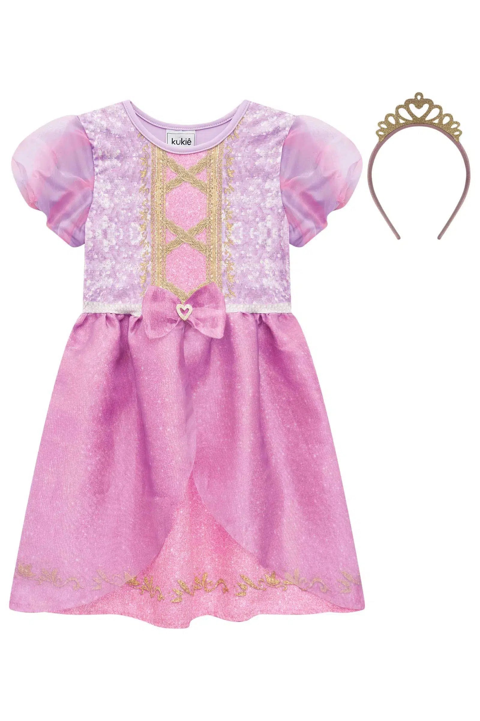 Fantasia de Princesa (Vestido em Malha Uv e Nylon. Acompanha Arco) 76385 Kukiê