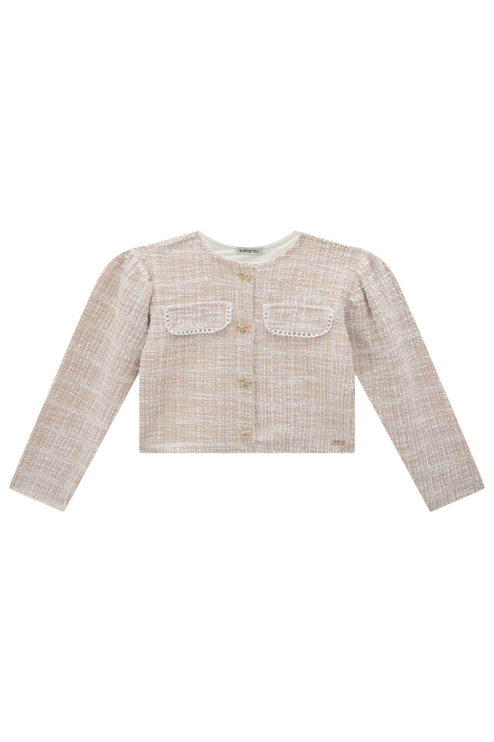 Jaqueta Boxy em Malha Tweed Milano 79351 Infanti Infantil Menina