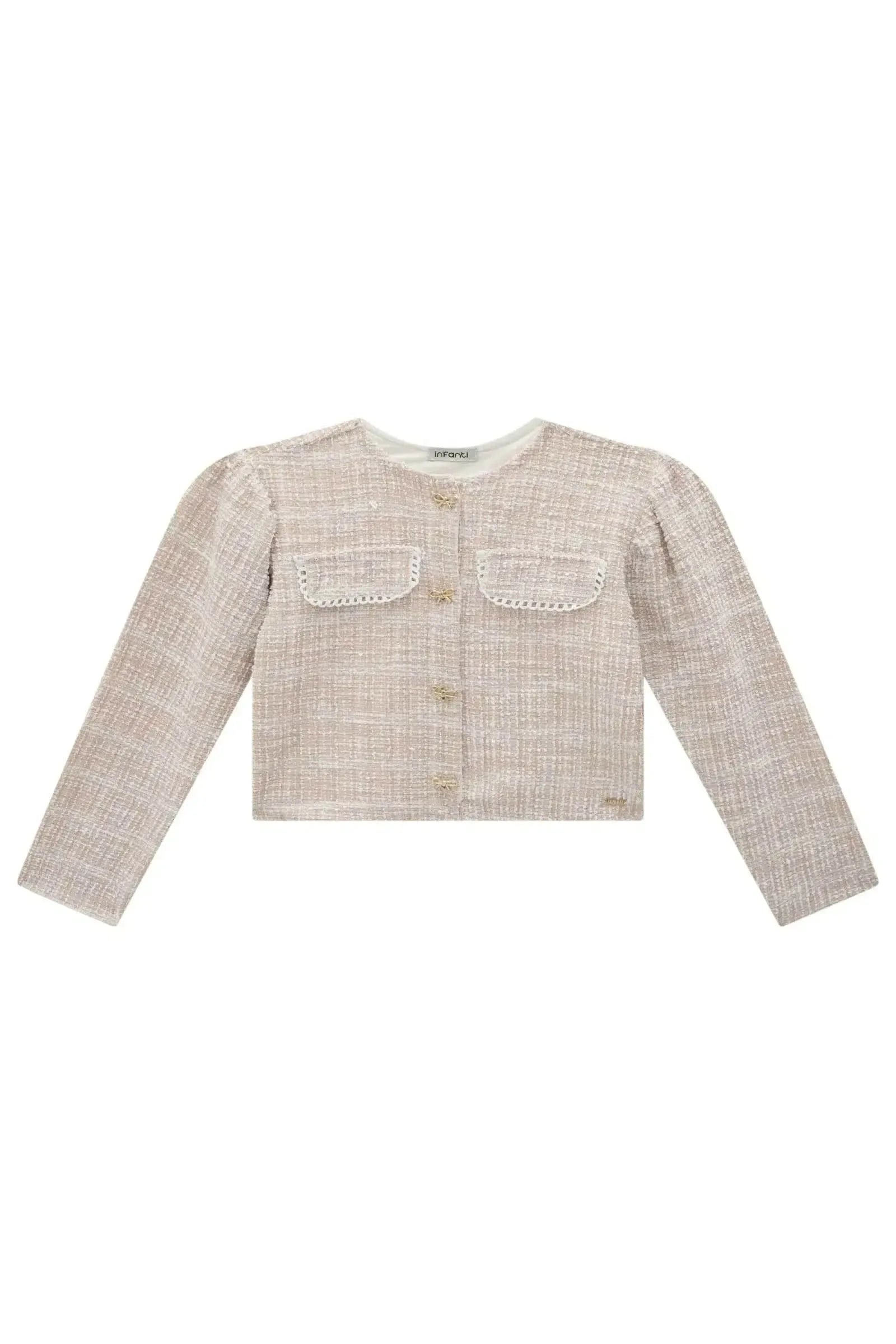 Jaqueta Boxy em Malha Tweed Milano 79351 Infanti Infantil Menina