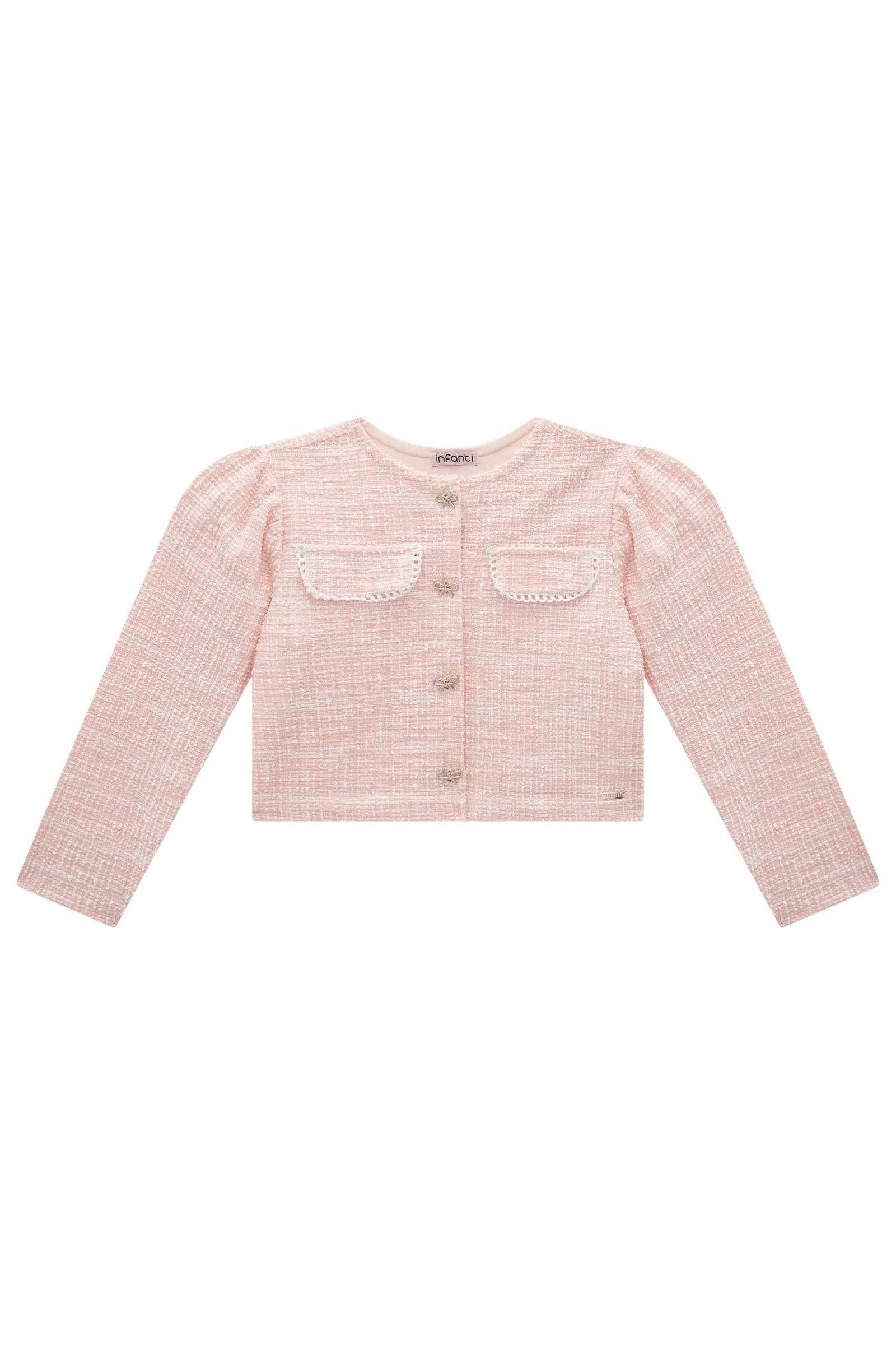 Jaqueta Boxy em Malha Tweed Milano 79351 Infanti Infantil Menina