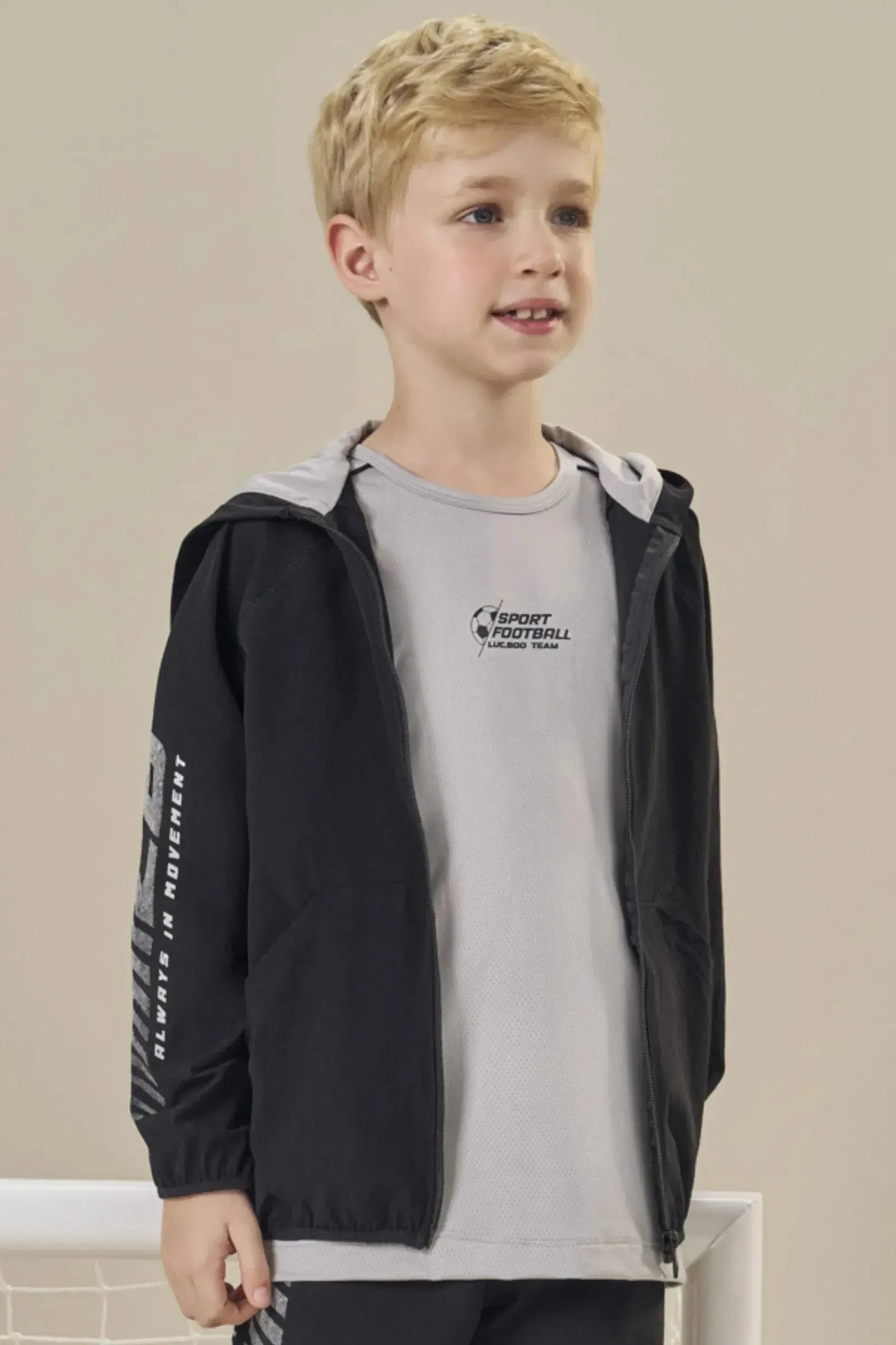 Jaqueta Corta Vento em Nylon Ripstop com Elastano com Proteção UV50+ 83862 LucBoo Infantil Menino
