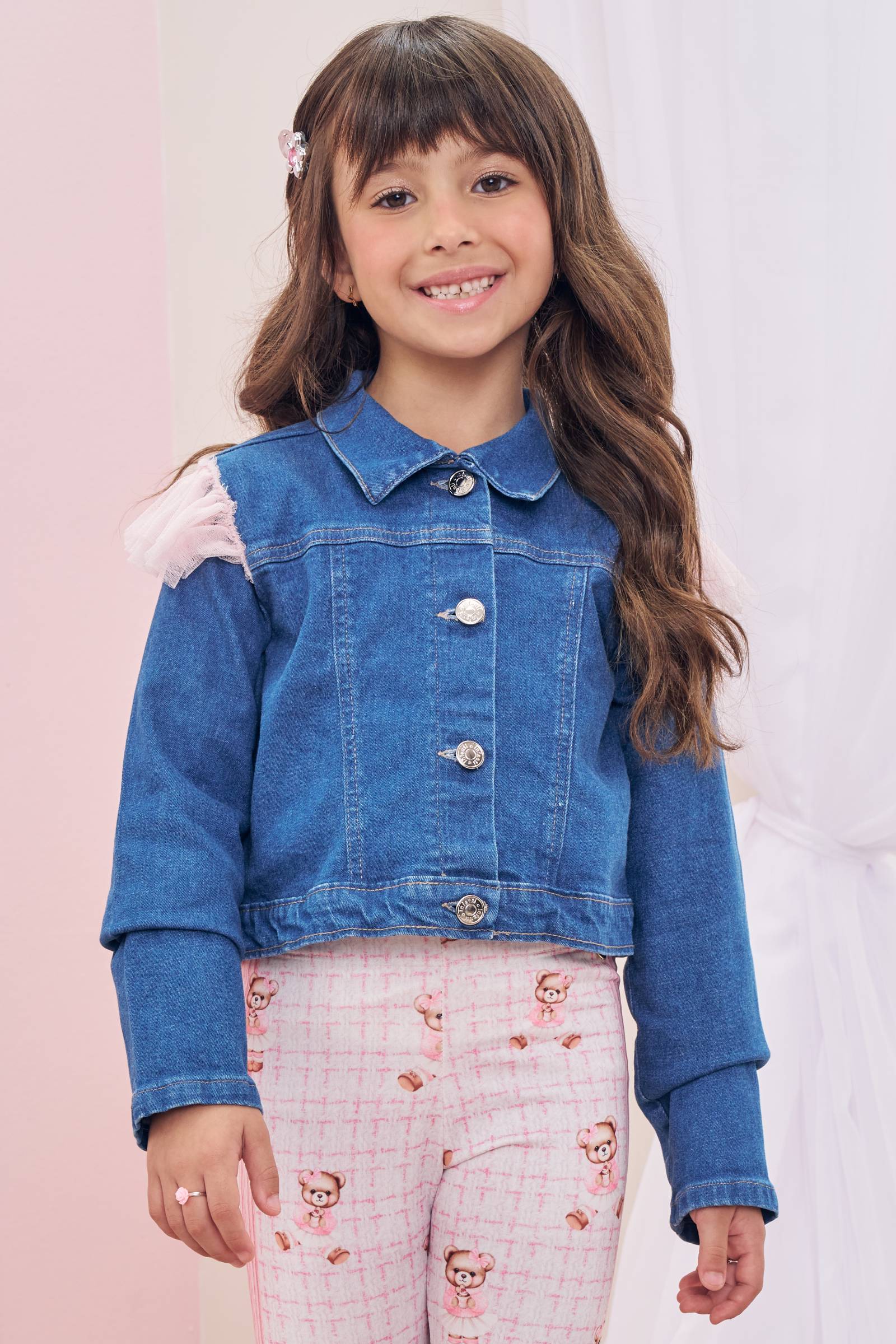 Jaqueta em Jeans com Elastano 79639 Infanti Infantil Menina