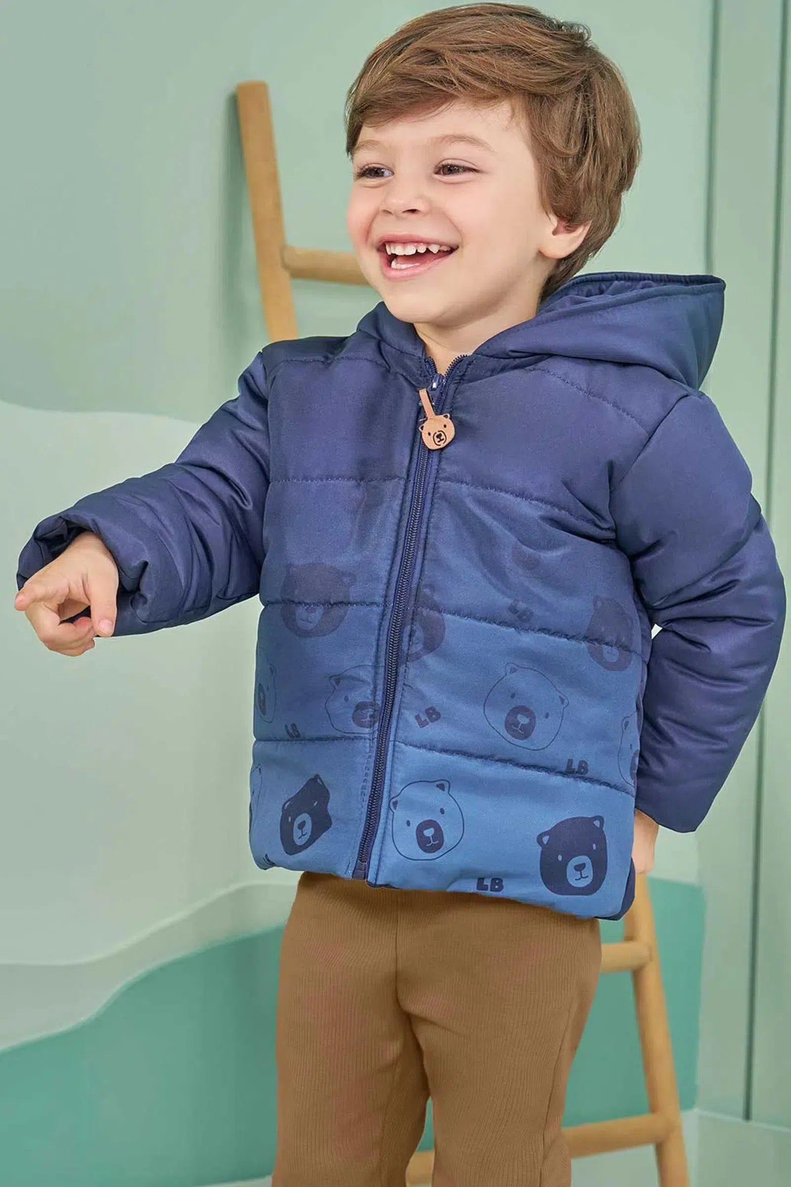 Jaqueta Puffer em Nylon Bora Peletizado 80443 LucBoo Bebê Menino